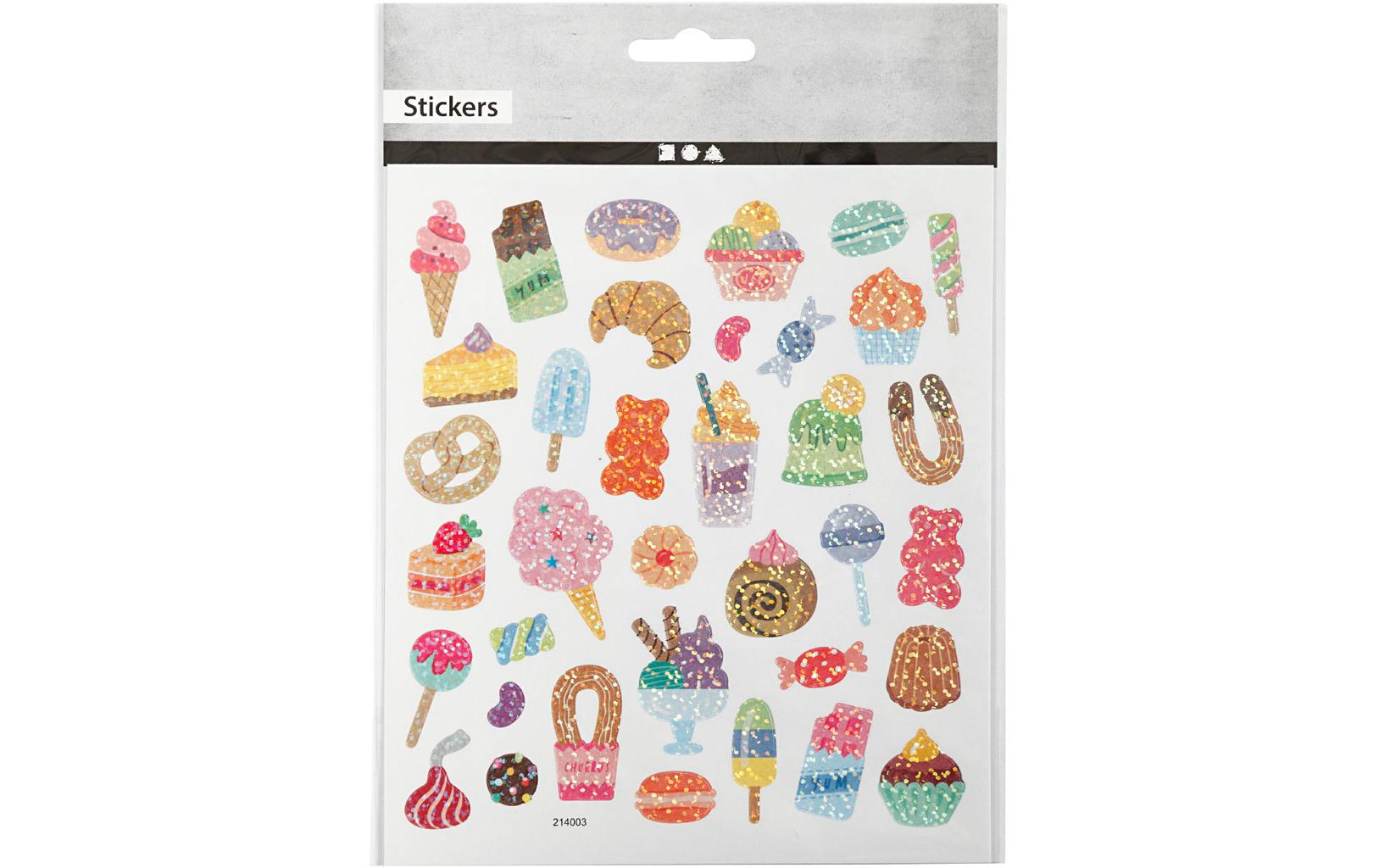 Creativ Company Glitzersticker 15 x 16.5 cm 1 Blatt, Süssigkeiten