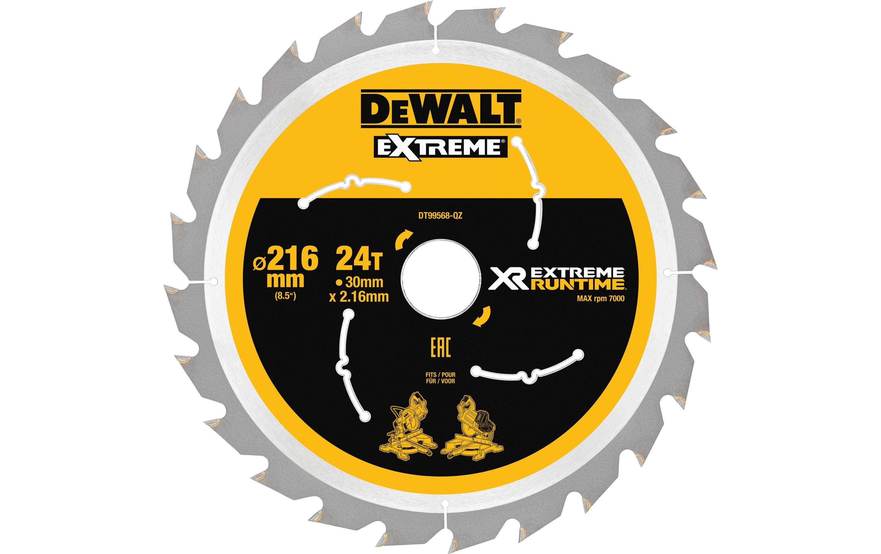 DeWalt Kreissägeblatt 216 x 30 mm, 24 WZ/FZ