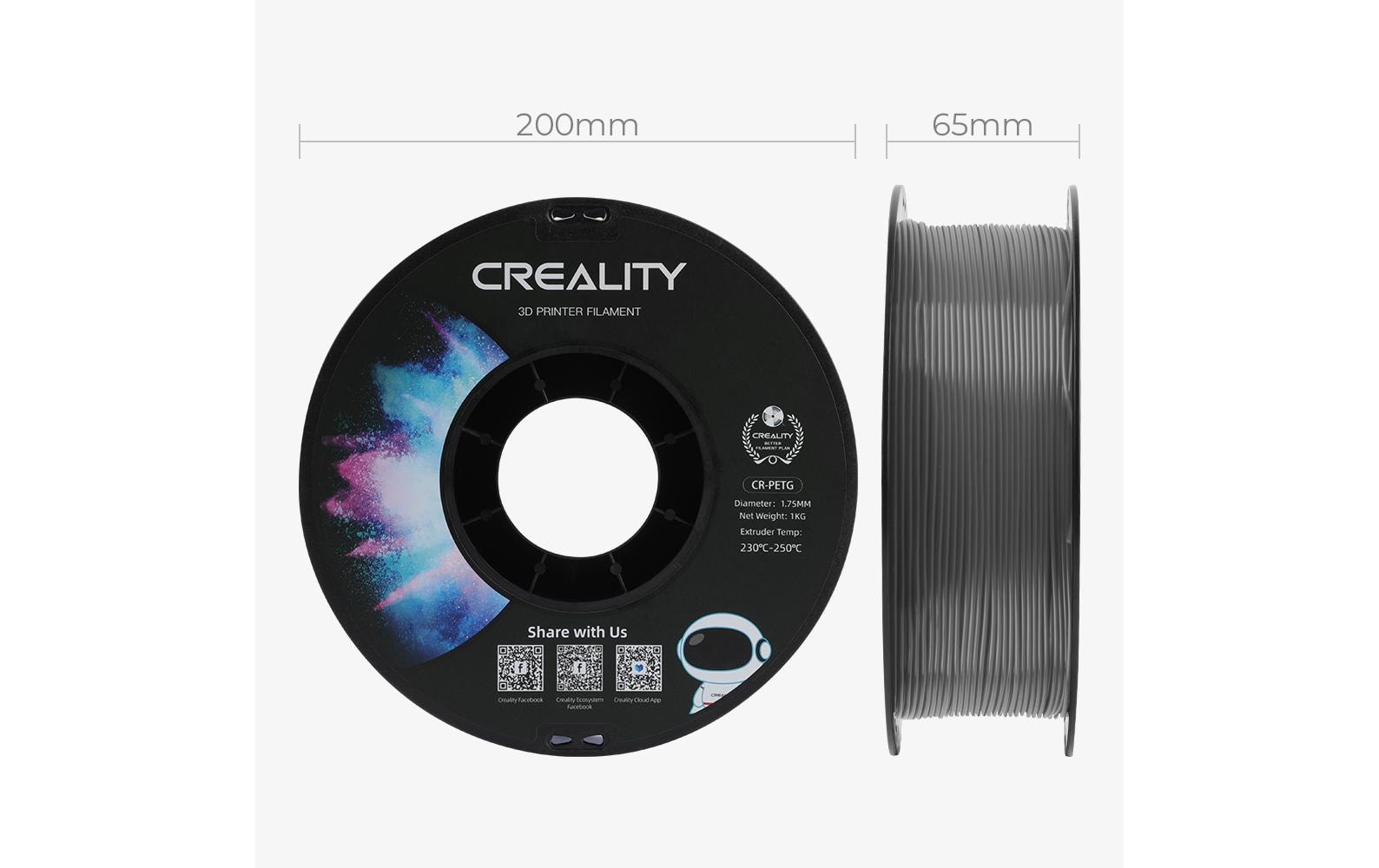 Creality Filament PETG, Grau, 1.75 mm, 1 kg