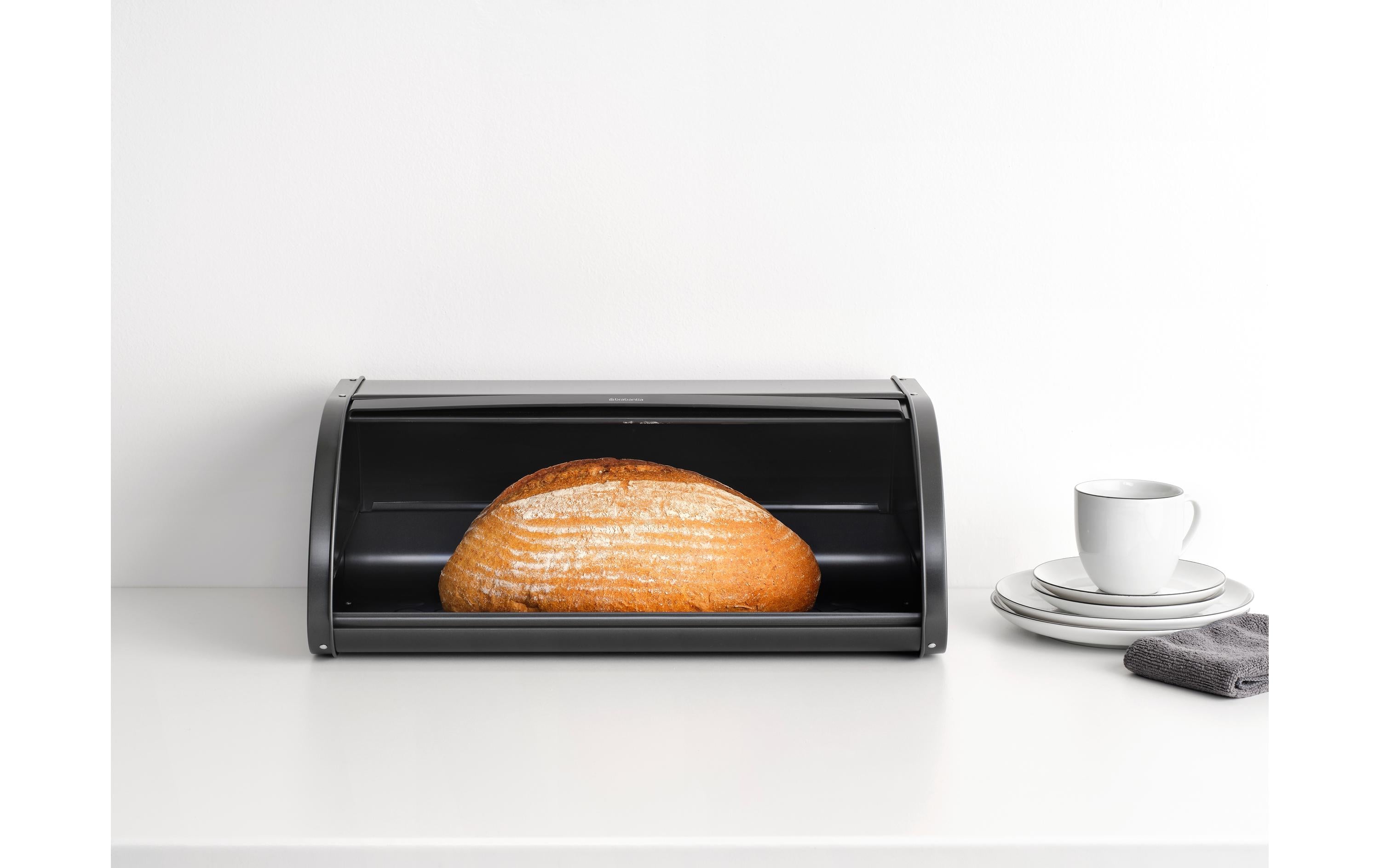 Brabantia Brotkasten Roll Top Bread Bin Grau/Schwarz