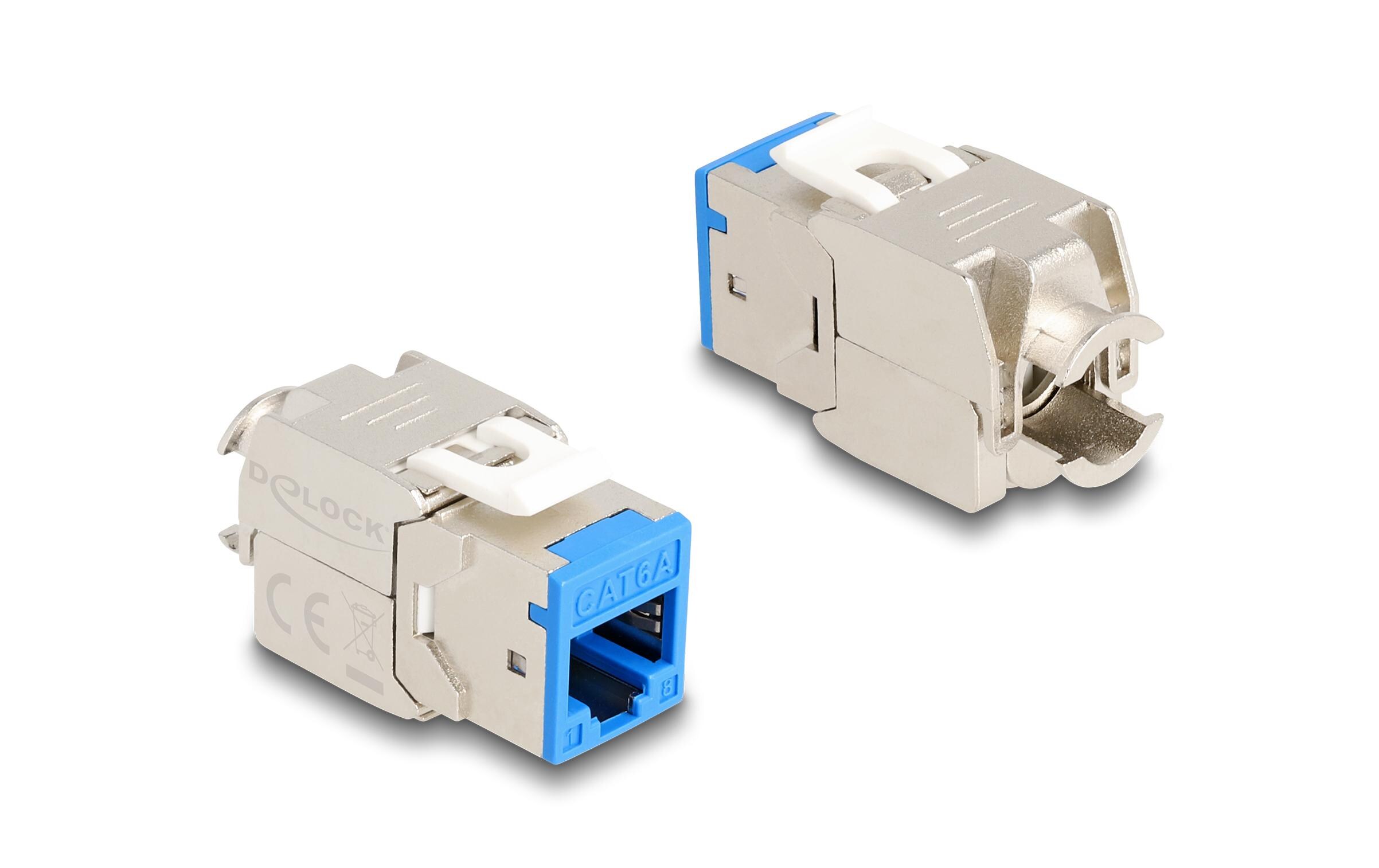 Delock Keystone-Modul RJ45 zu LSA Cat.6A Blau, 10 Stück