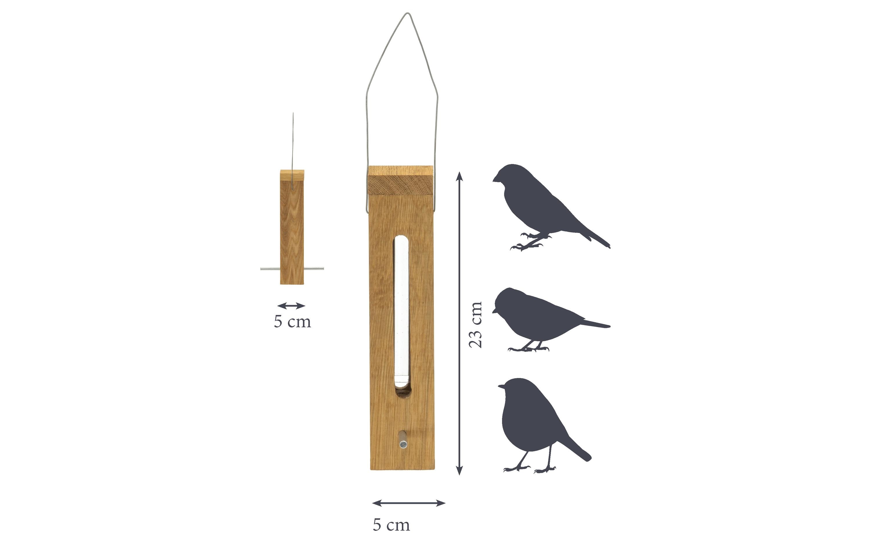 LUXUS-VOGELHAUS Futterspender für Wildvögel, 5 x 5 x 23 cm, Holz