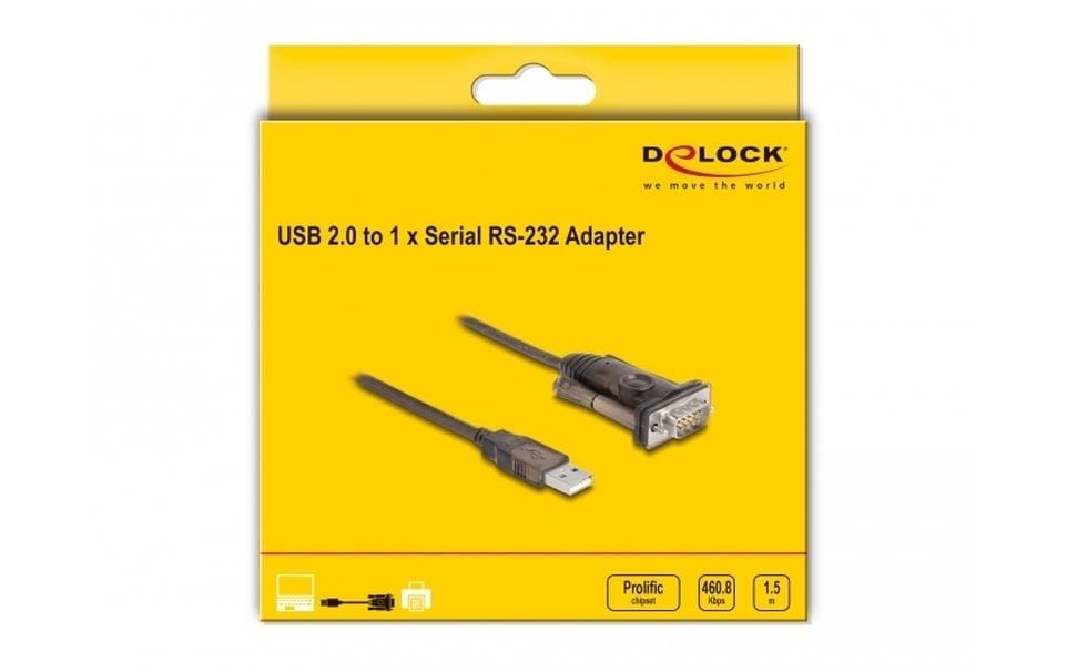 Delock Serial-Adapter 62646 USB Typ-A zu RS-232 mit Schrauben