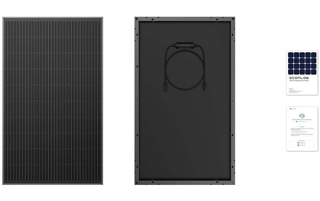 EcoFlow Solarpanel Monokristalin Modul, MC4, Rigid, 100 W, 2 Stück