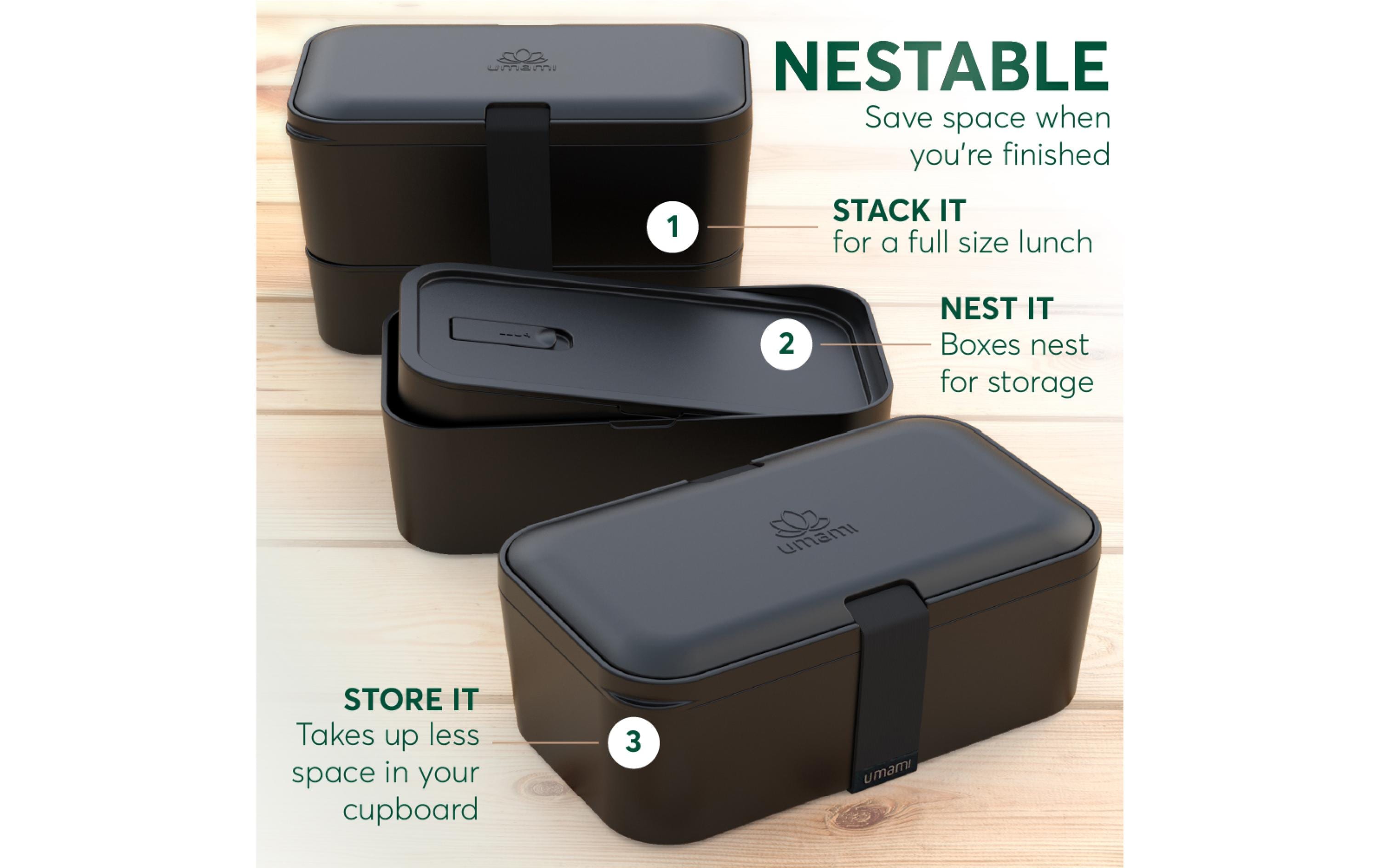 Umami Lunchbox Nestable L Onyx Black