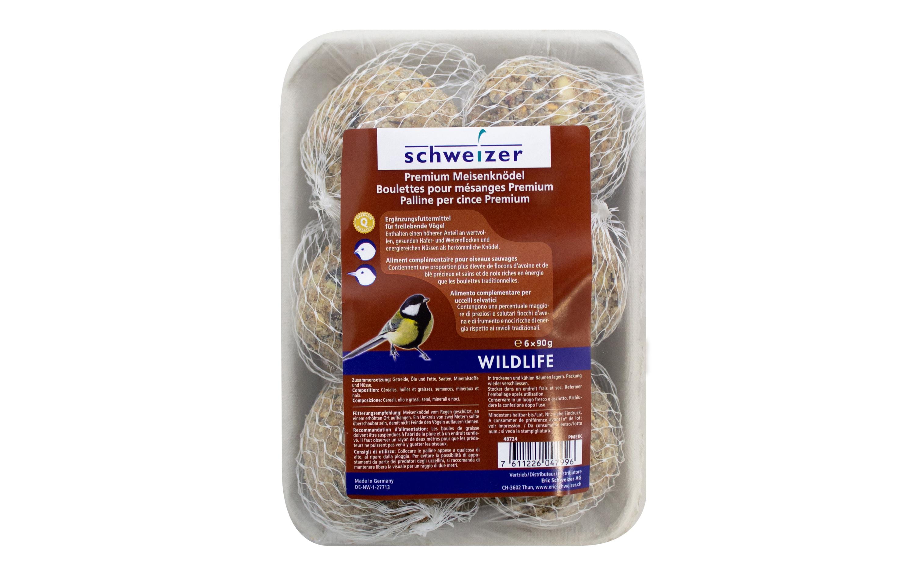 Eric Schweizer Wintervogelfutter Meisenknödel Premium, 6 x 90 g