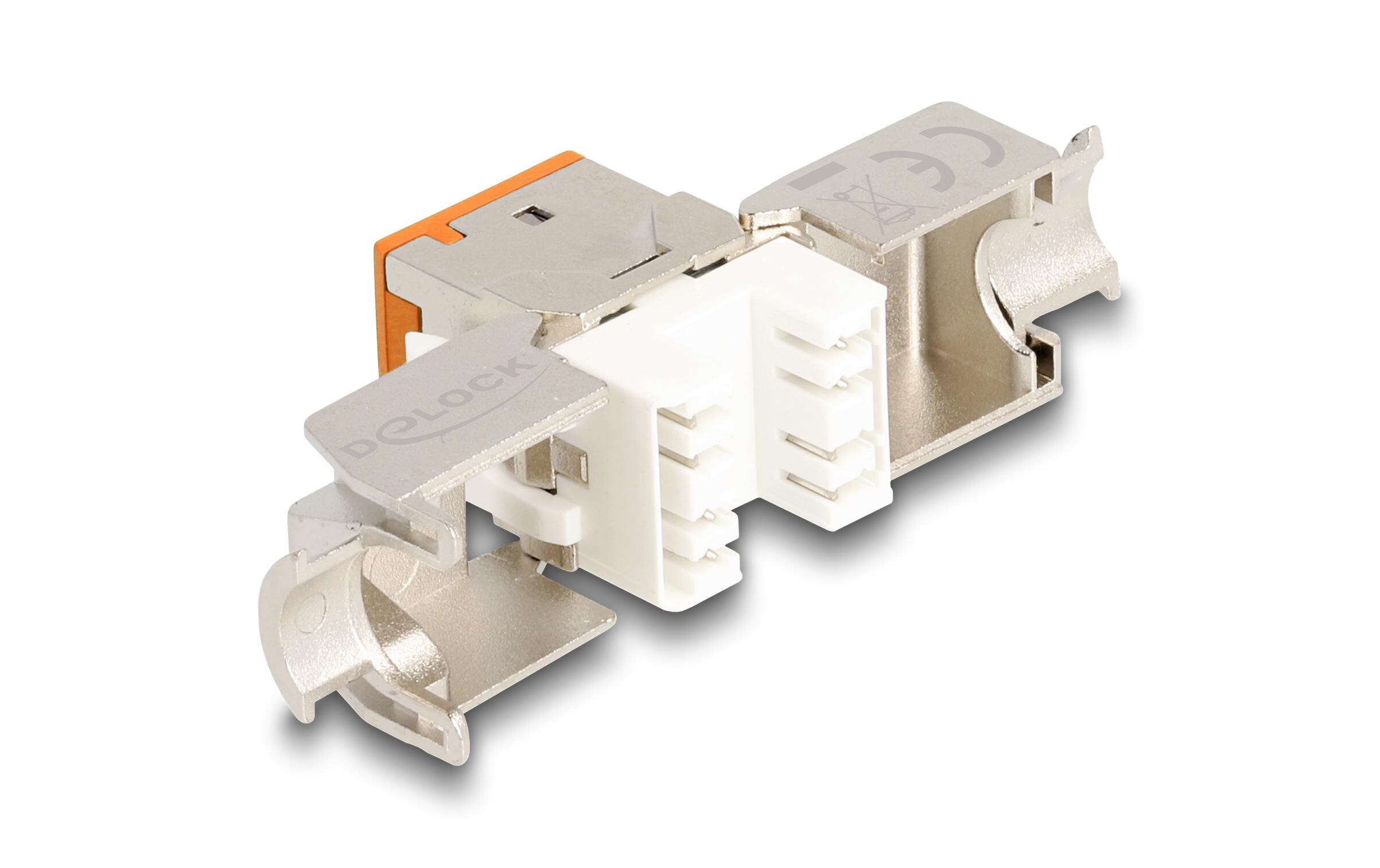 Delock Keystone-Modul RJ45 zu LSA Cat.6A Orange, 10 Stück