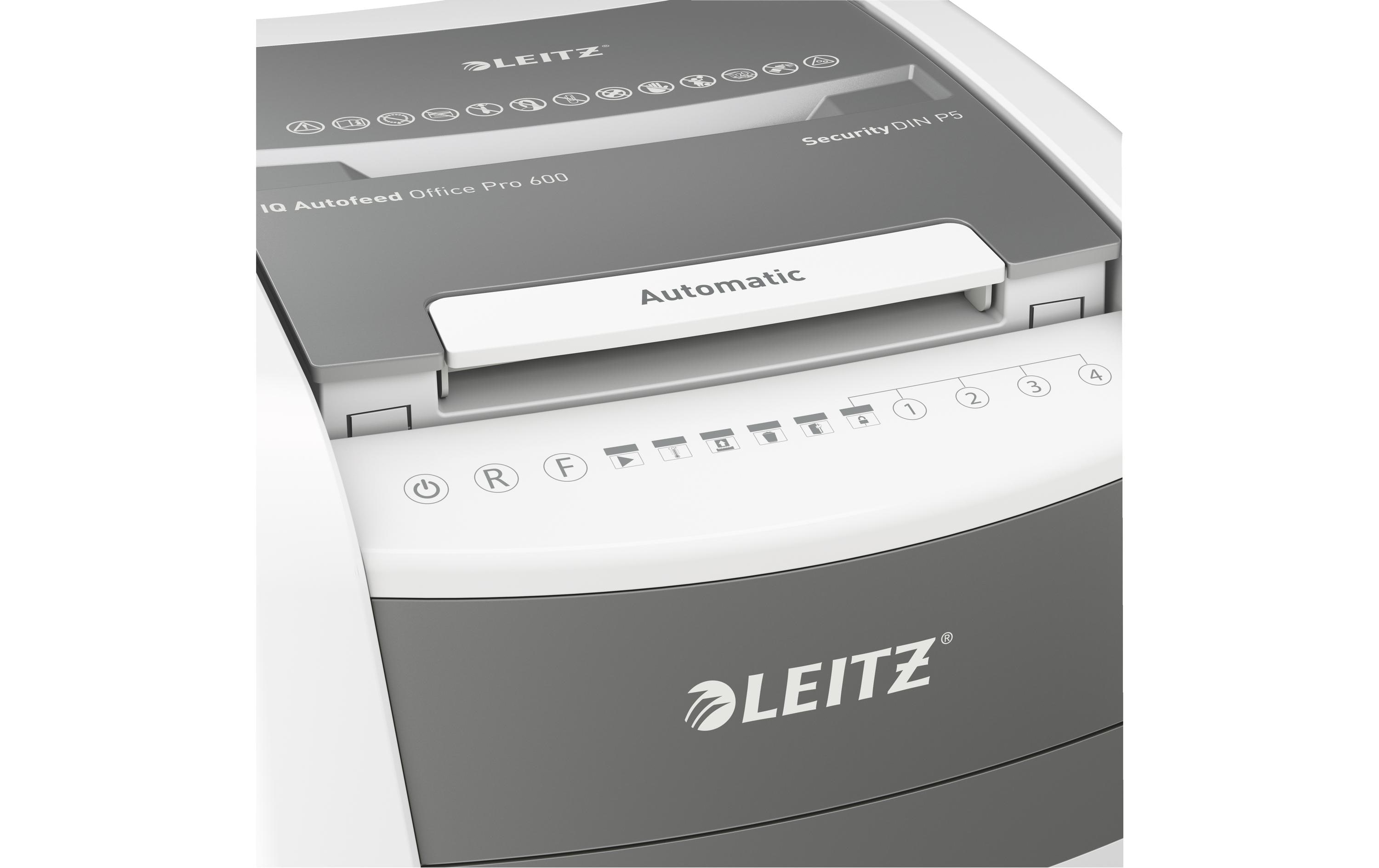 Leitz Bürogeräte Aktenvernichter IQ Autofeed Office Pro 600, P-5, 600 Blatt