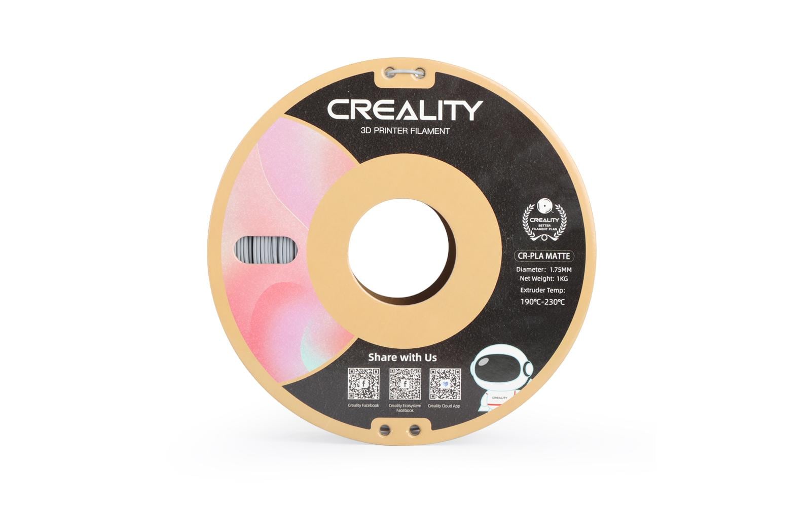 Creality Filament PLA, Mattgrau, 1.75 mm, 1 kg