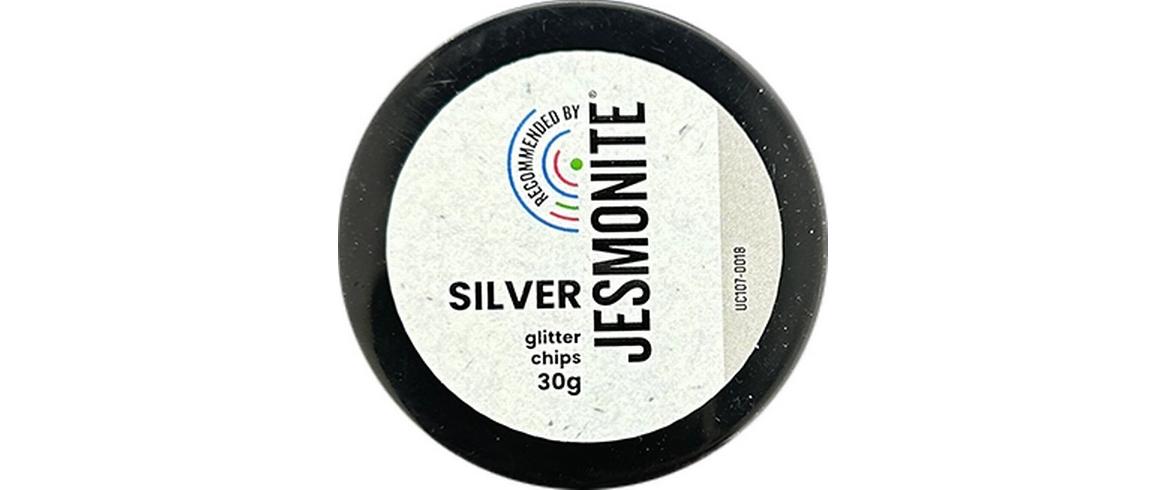 Jesmonite Farbpigmente Glitzerchips 30g, Silber