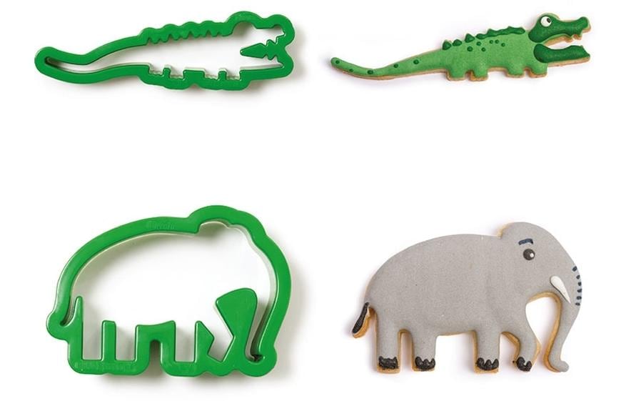 Decora Guetzli-Ausstecher-Set Mini 2 Stück, Krokodil und Elefant