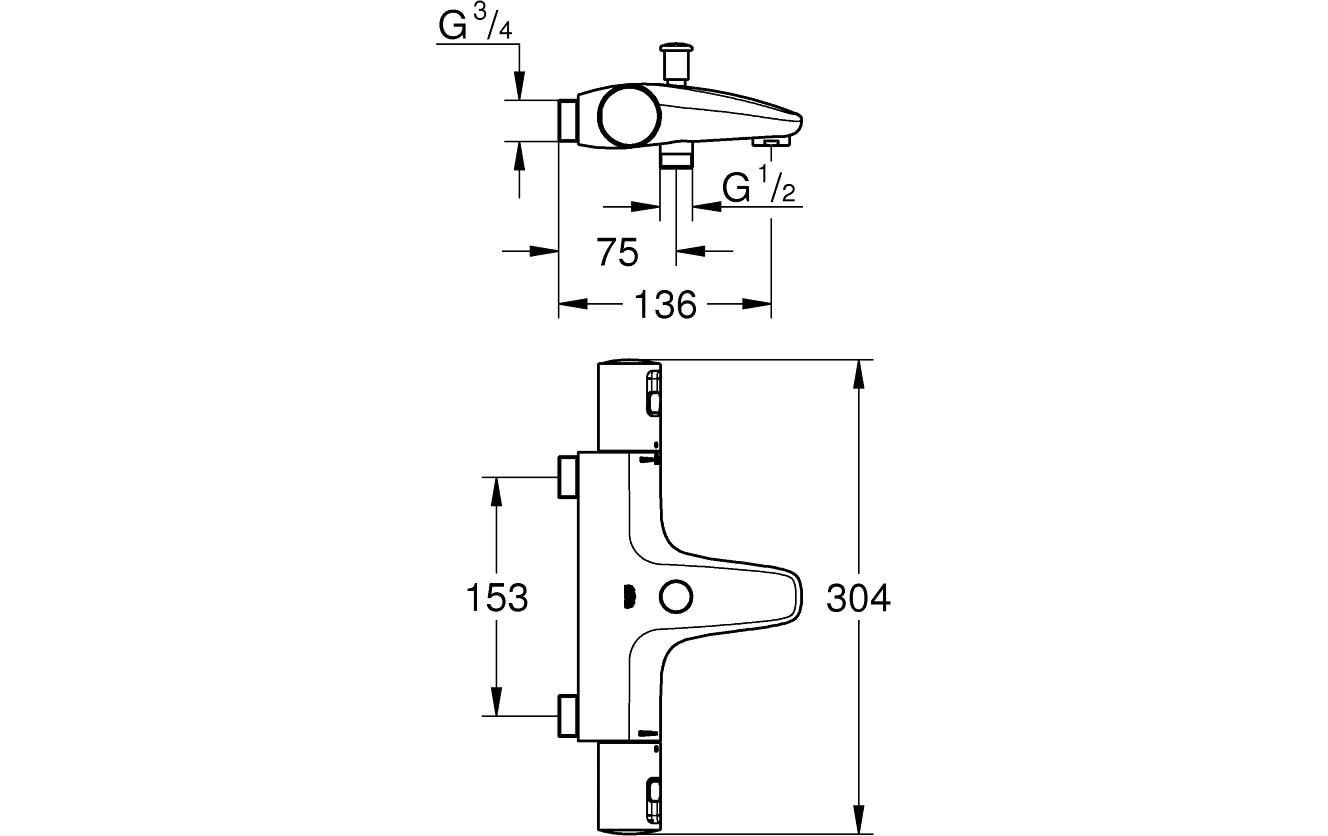 GROHE Duscharmatur Precision Start, Mattschwarz