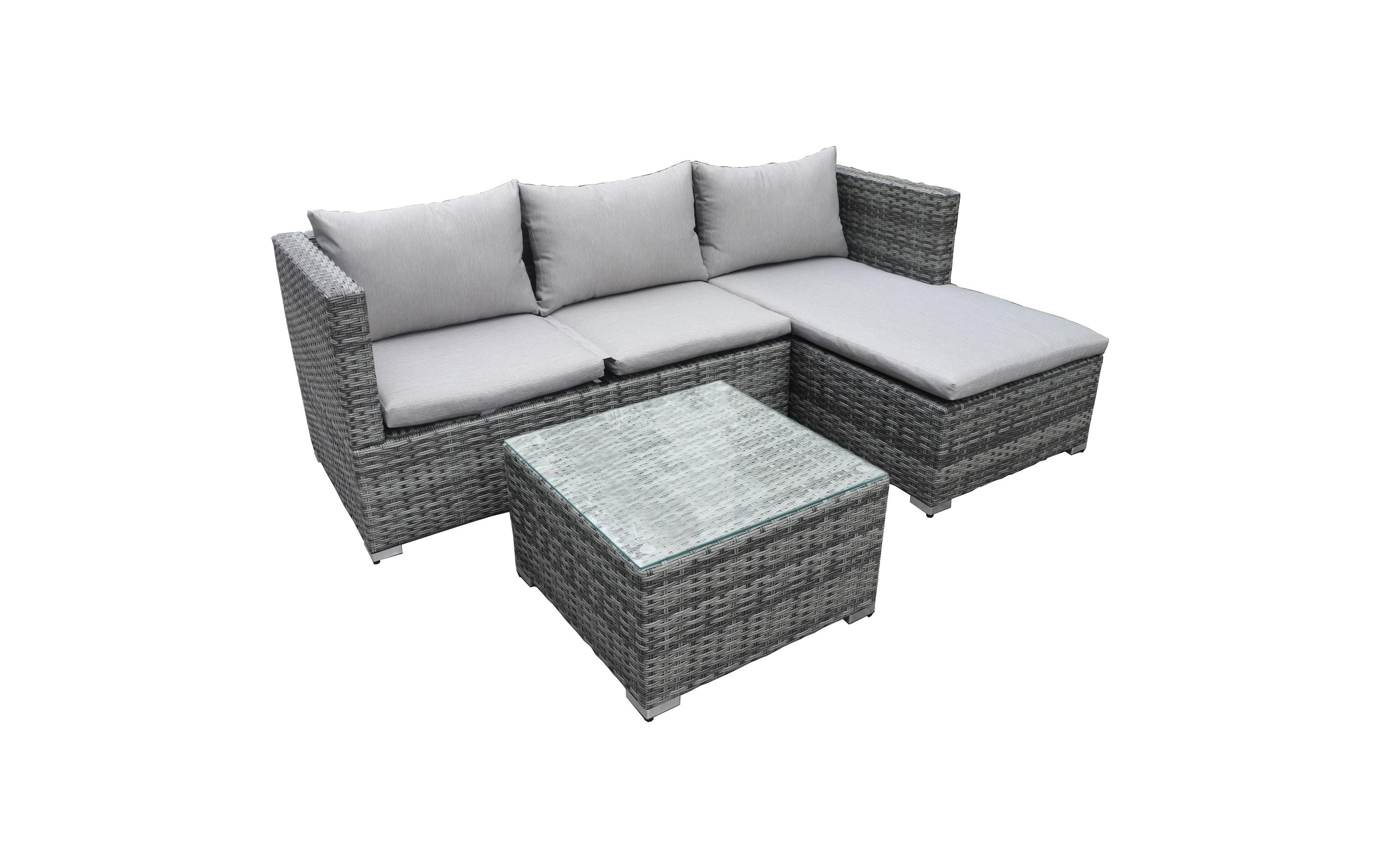 COCON Loungeset Brissago, Grau, 4 Sitzplätze