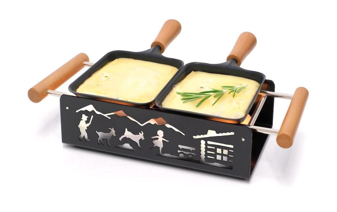 TTM Teelicht-Raclette Twiny Cheese Heidi Schwarz matt