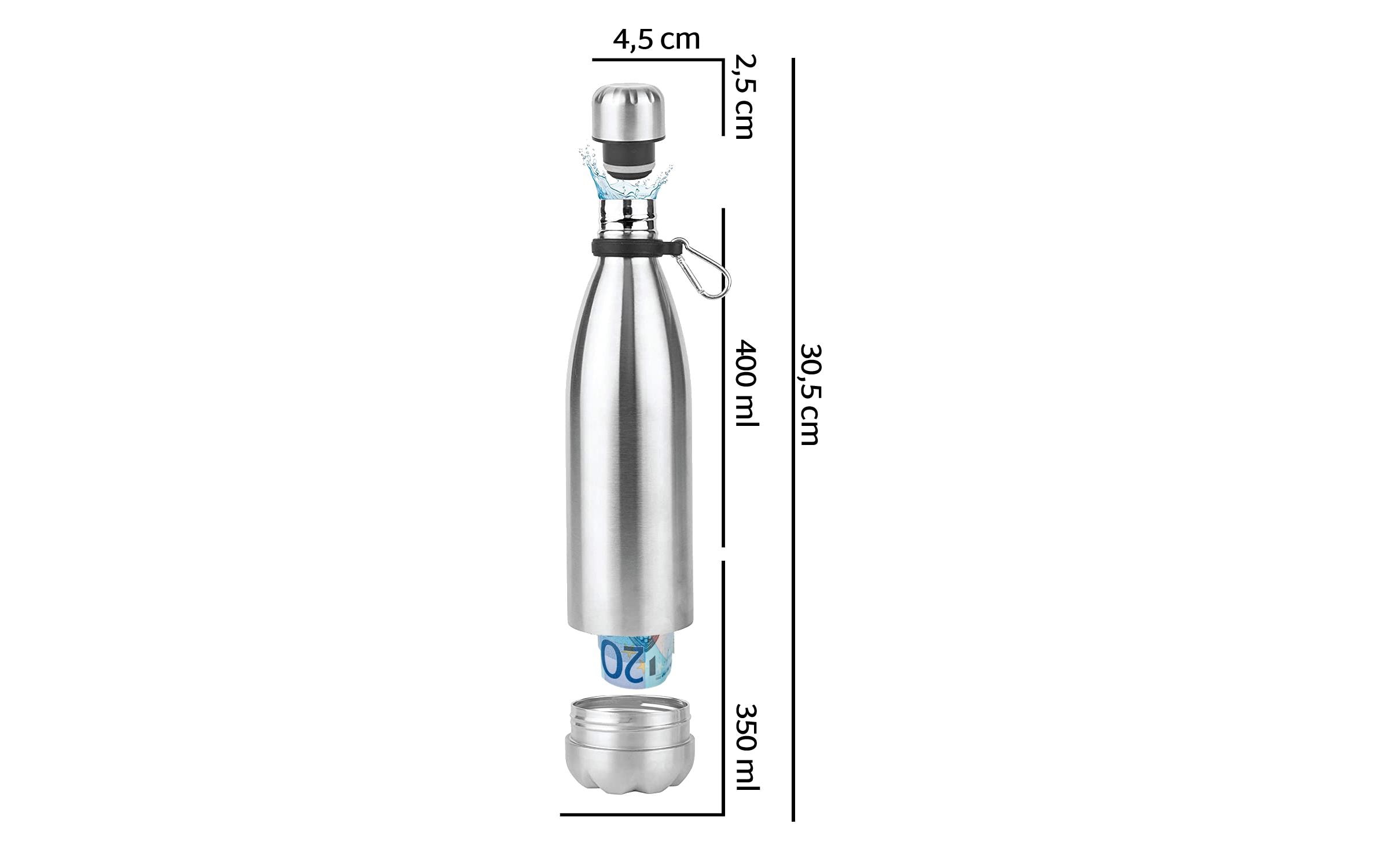 KH Security Isolierflasche Hidden Safe, Chrom