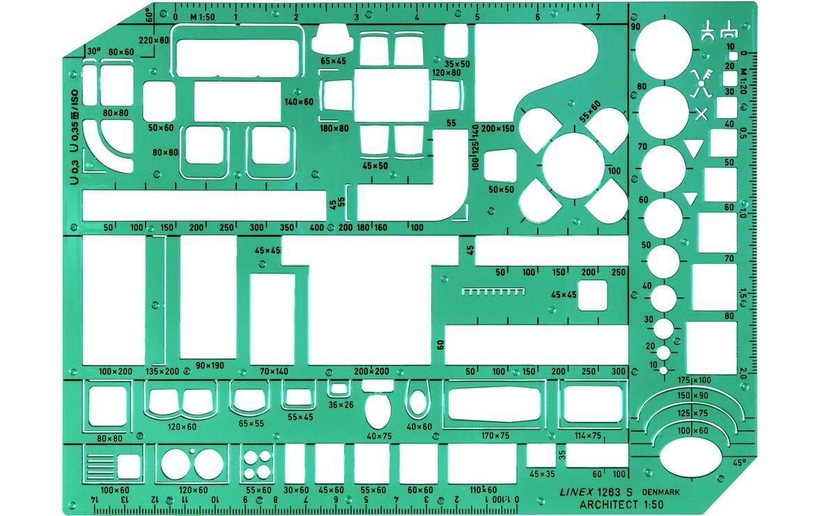 Linex Schablone Möbelschablone transparent/grün