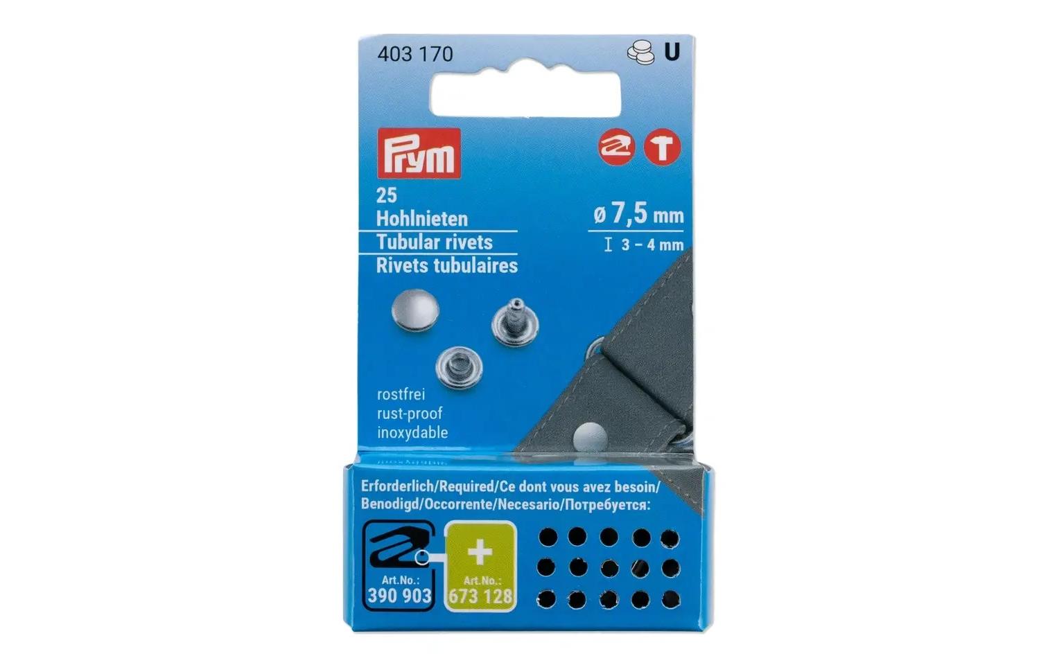 Prym Hohlnieten 3 - 4 mm, 25 Stück