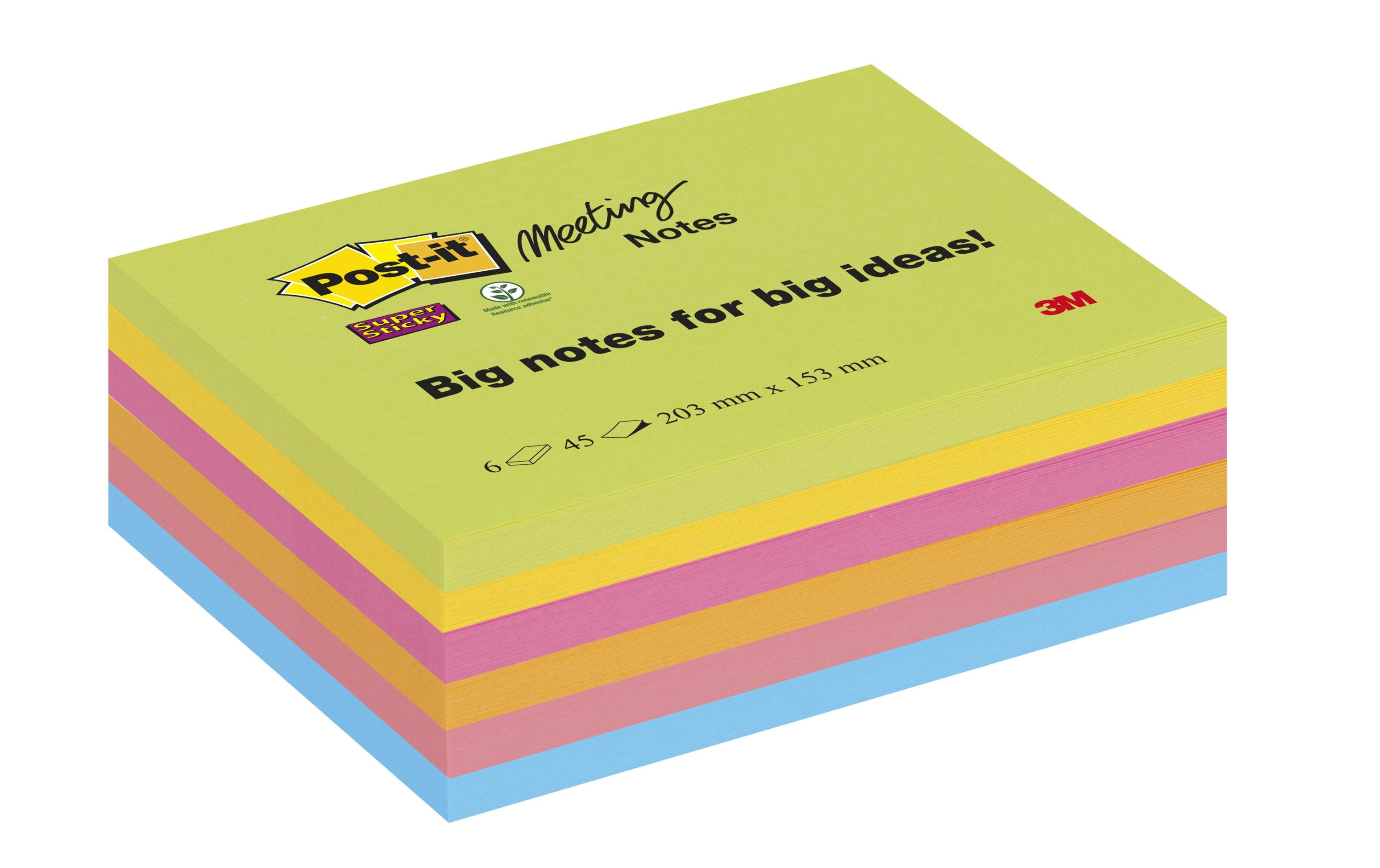 Post-it Notizzettel Post-it Super Sticky 20.3 cm x 15.3 cm, 6 Blöcke