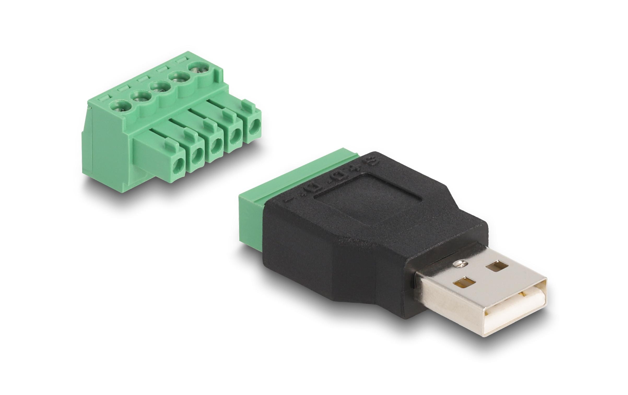 Delock USB 2.0 Adapter USB-A Stecker - Terminalblock