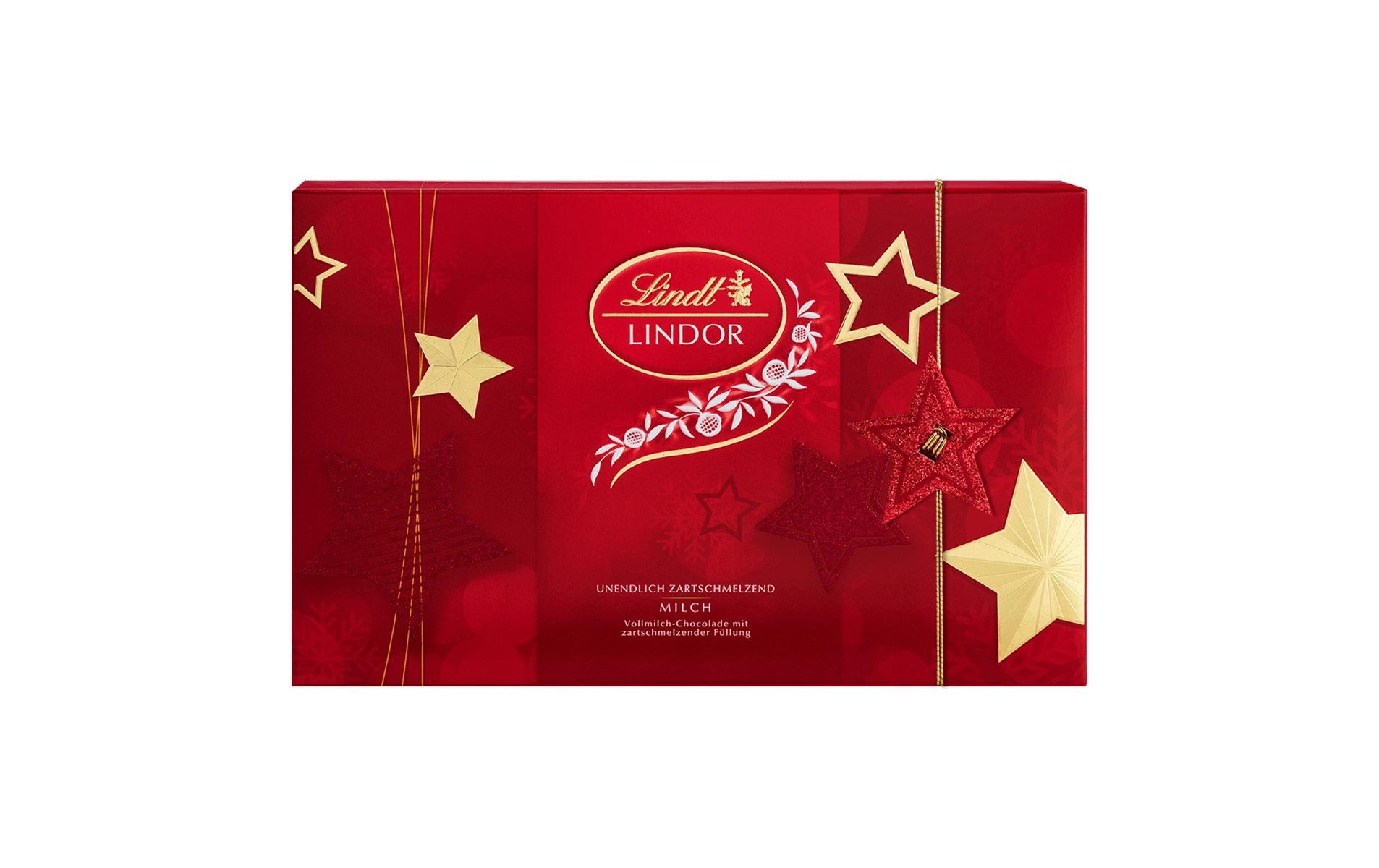 Lindt Schokoladen-Pralinen Lindor Milch Weihnachten 200 g