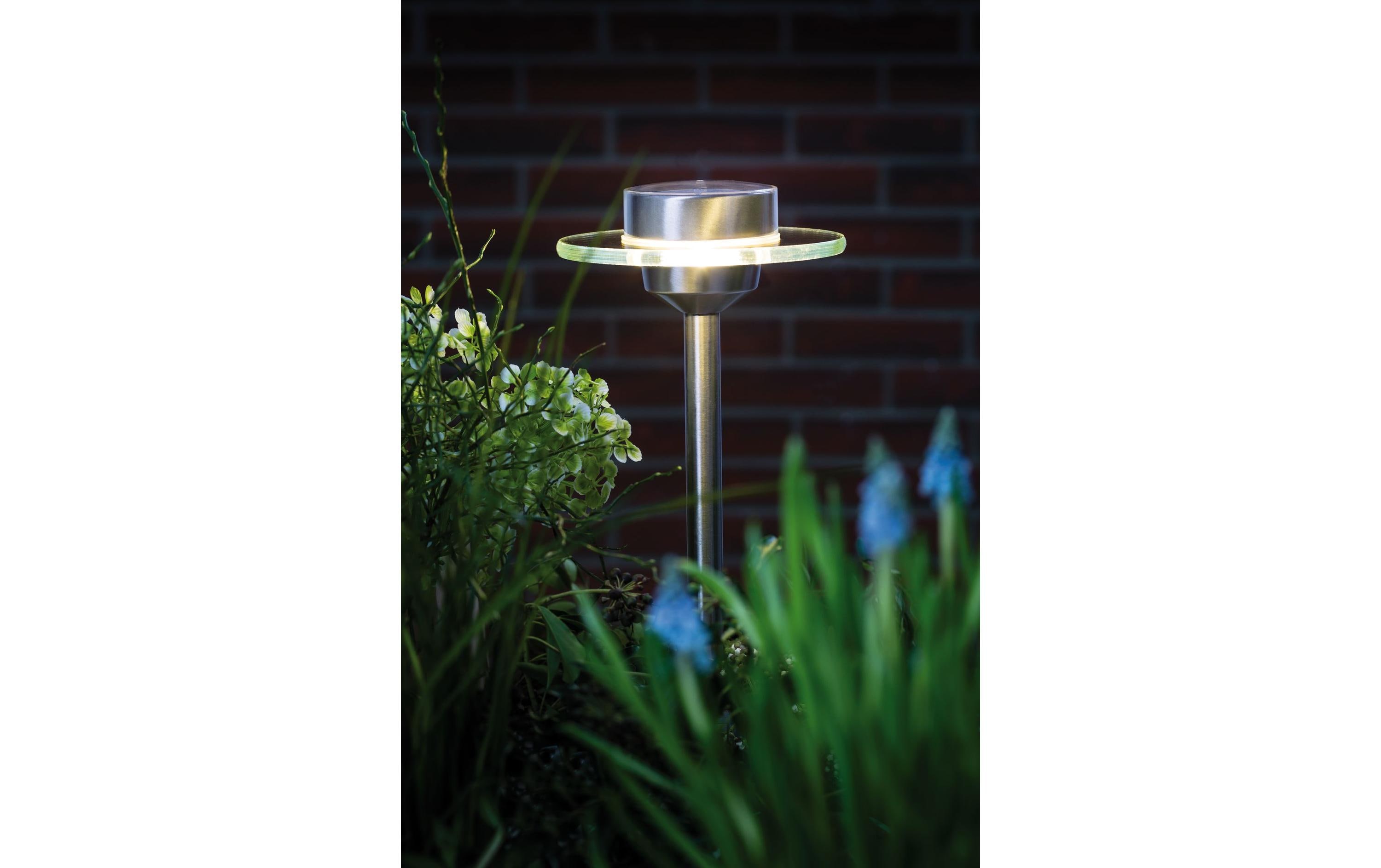 Paulmann Sockelleuchte LED Solarspiess Special Ufo, 3000K, Edelstahl