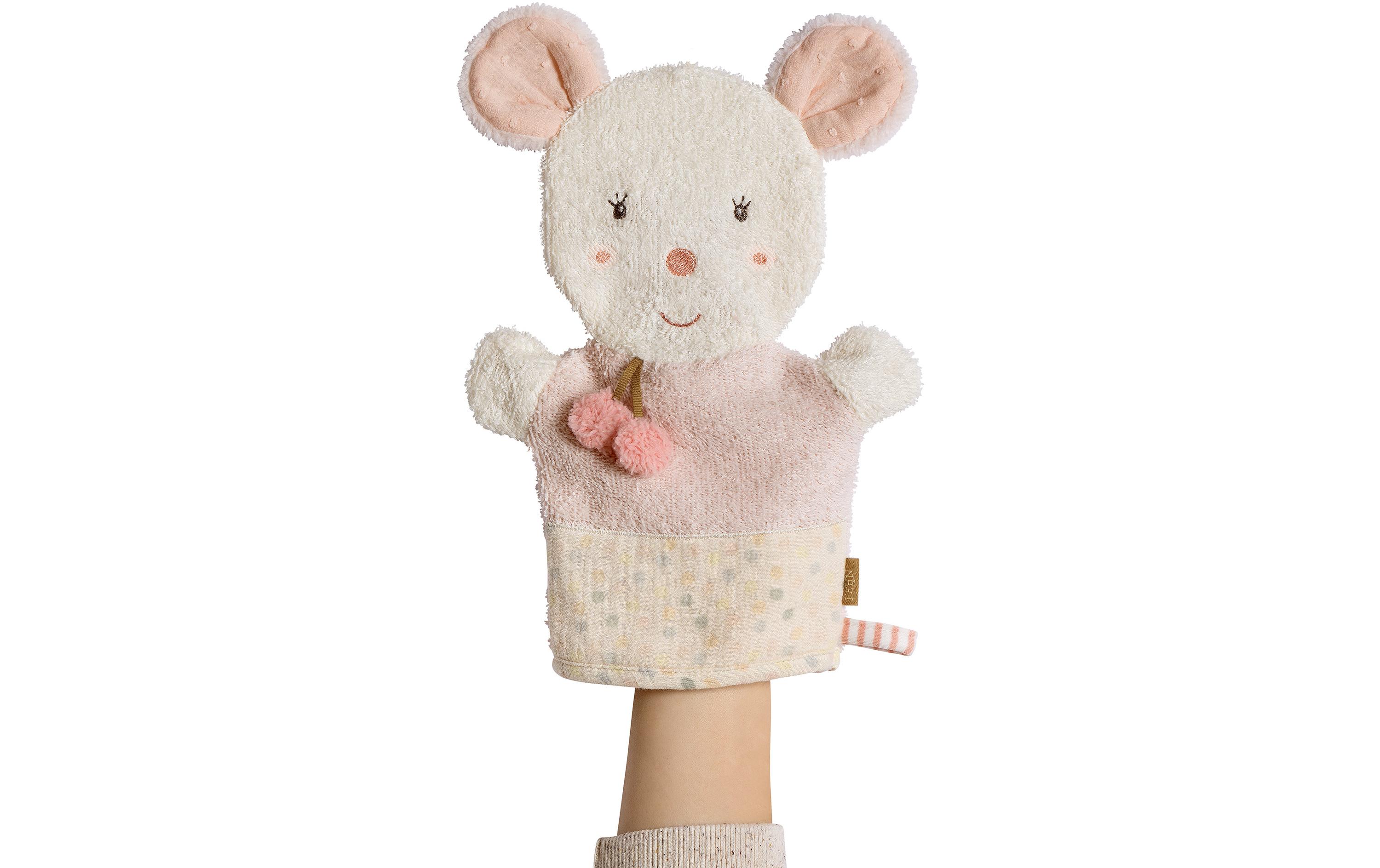 fehn Baby-Waschhandschuh Maus