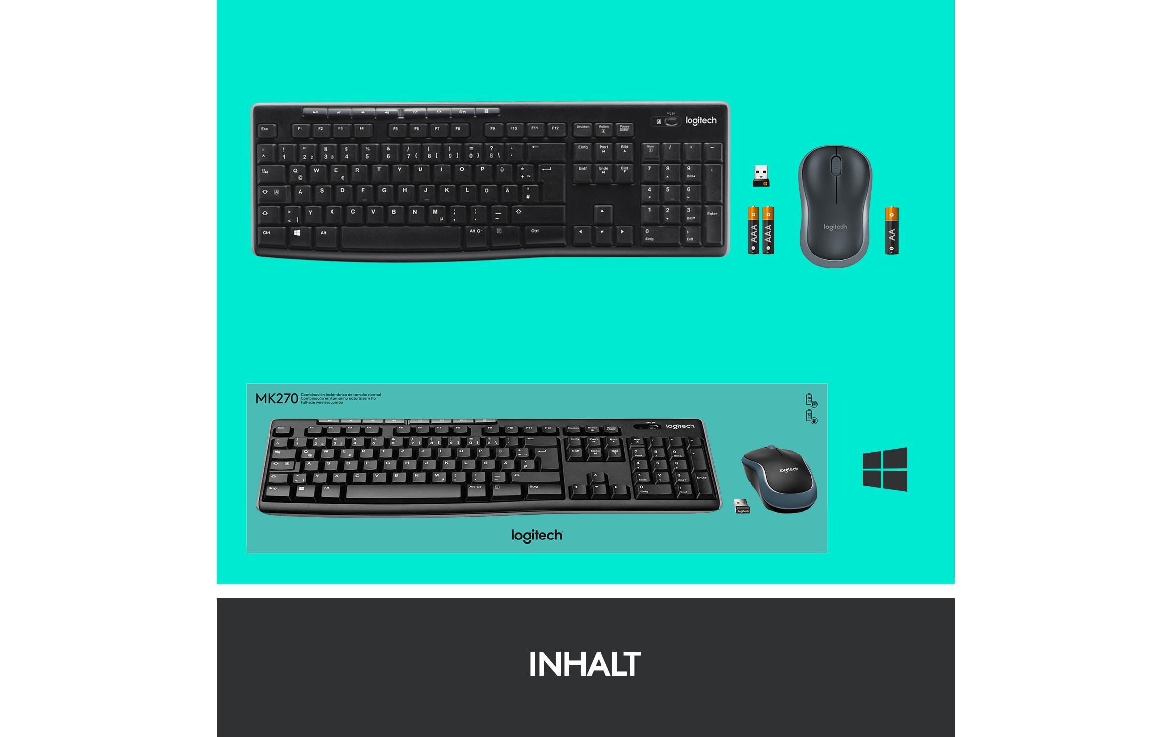 Logitech Tastatur-Maus-Set MK270 US-Layout