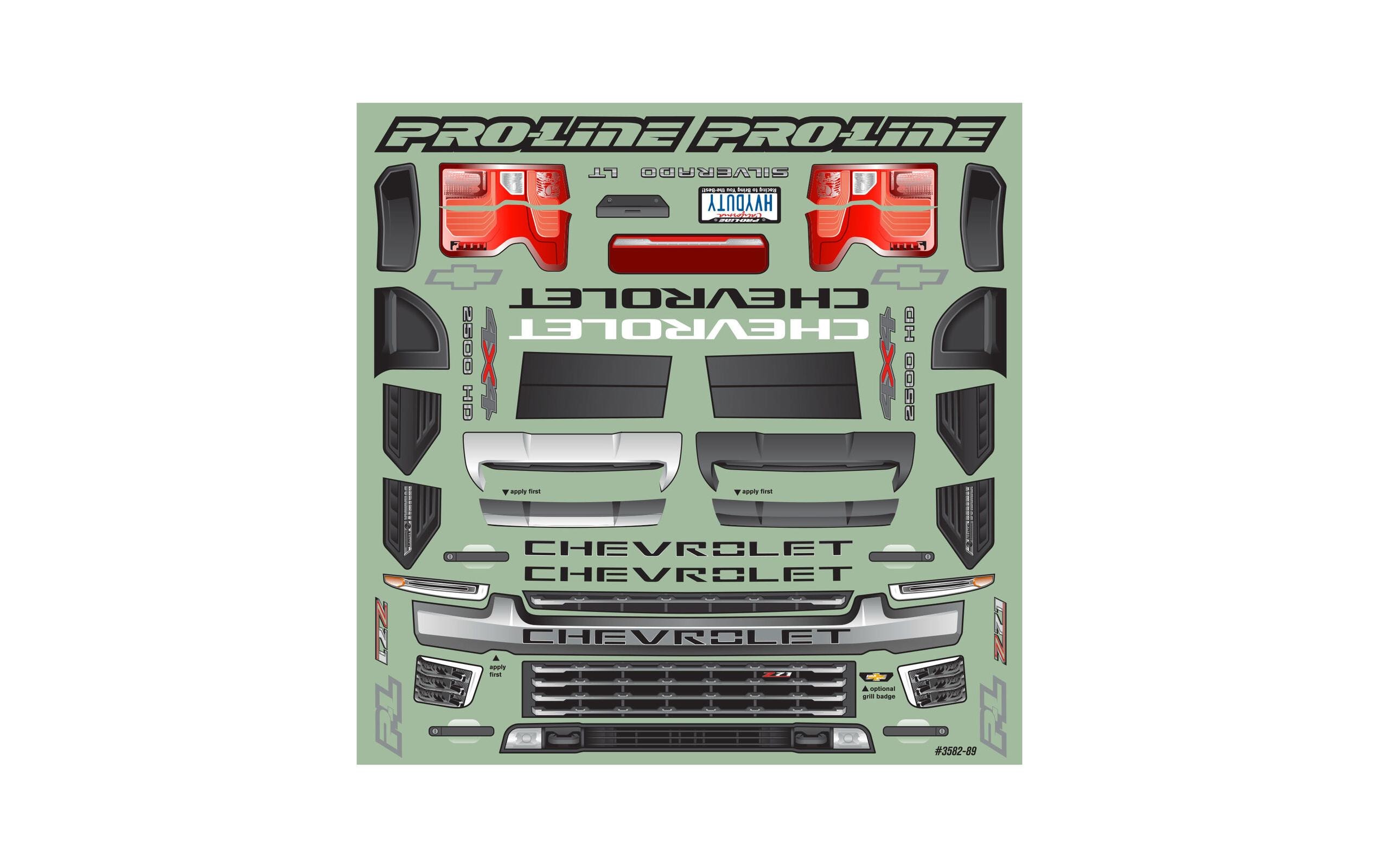 Proline Karosserie Chevy Silverado 2021 unlackiert, 1:8