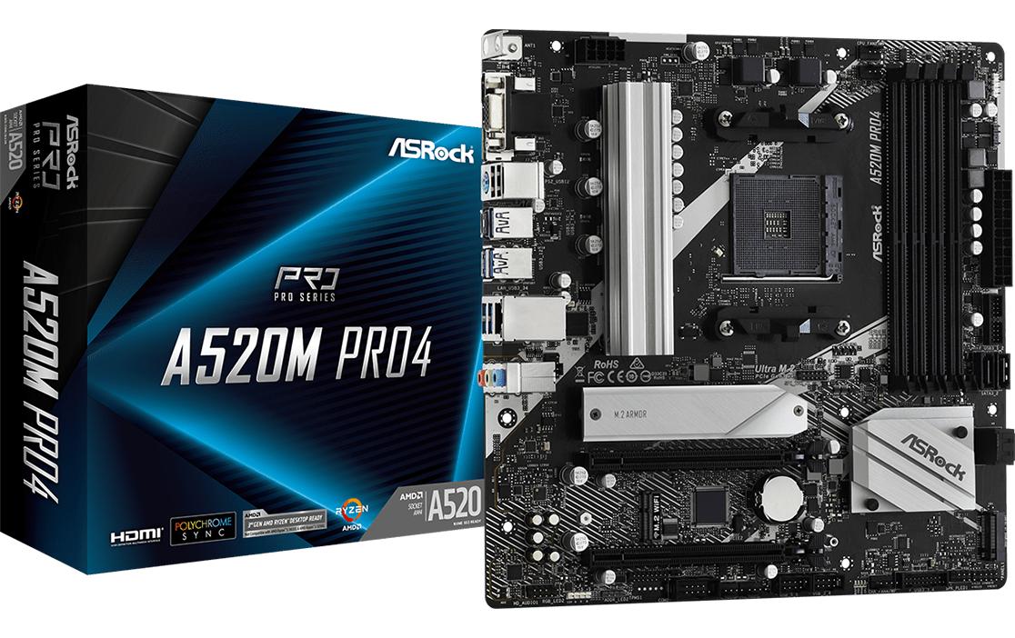 ASRock Mainboard A520M Pro4