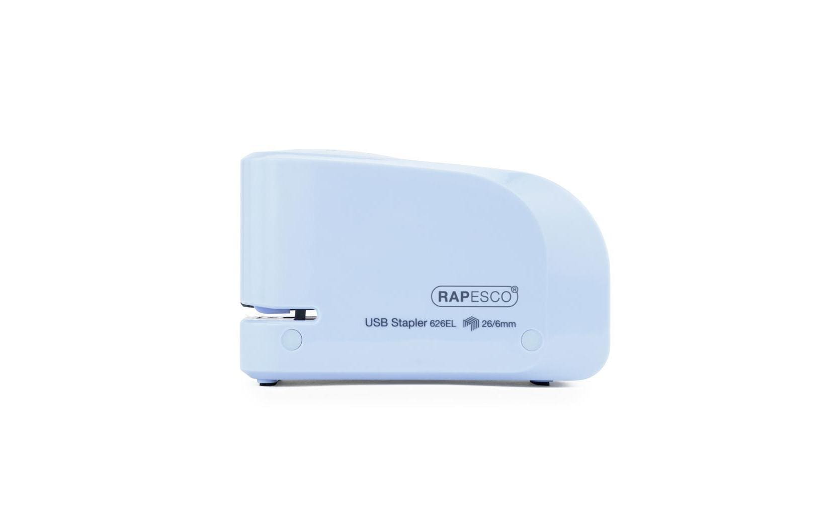 Rapesco Elektrisches Heftgerät 626EL USB/Batterie, Hellblau