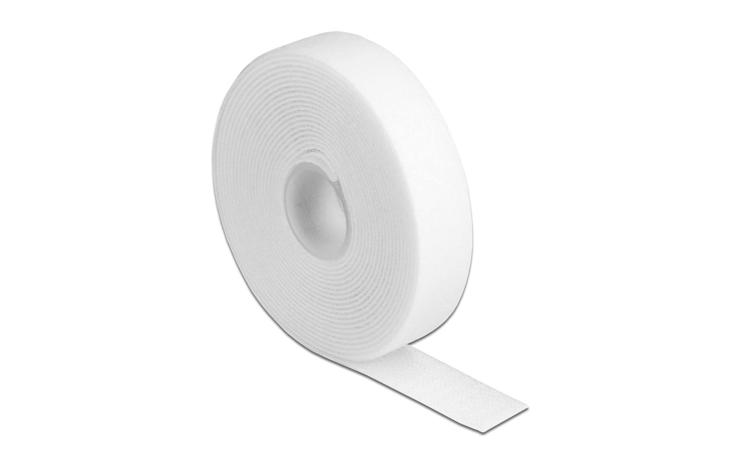 Delock Klettband 3m x 20mm Weiss