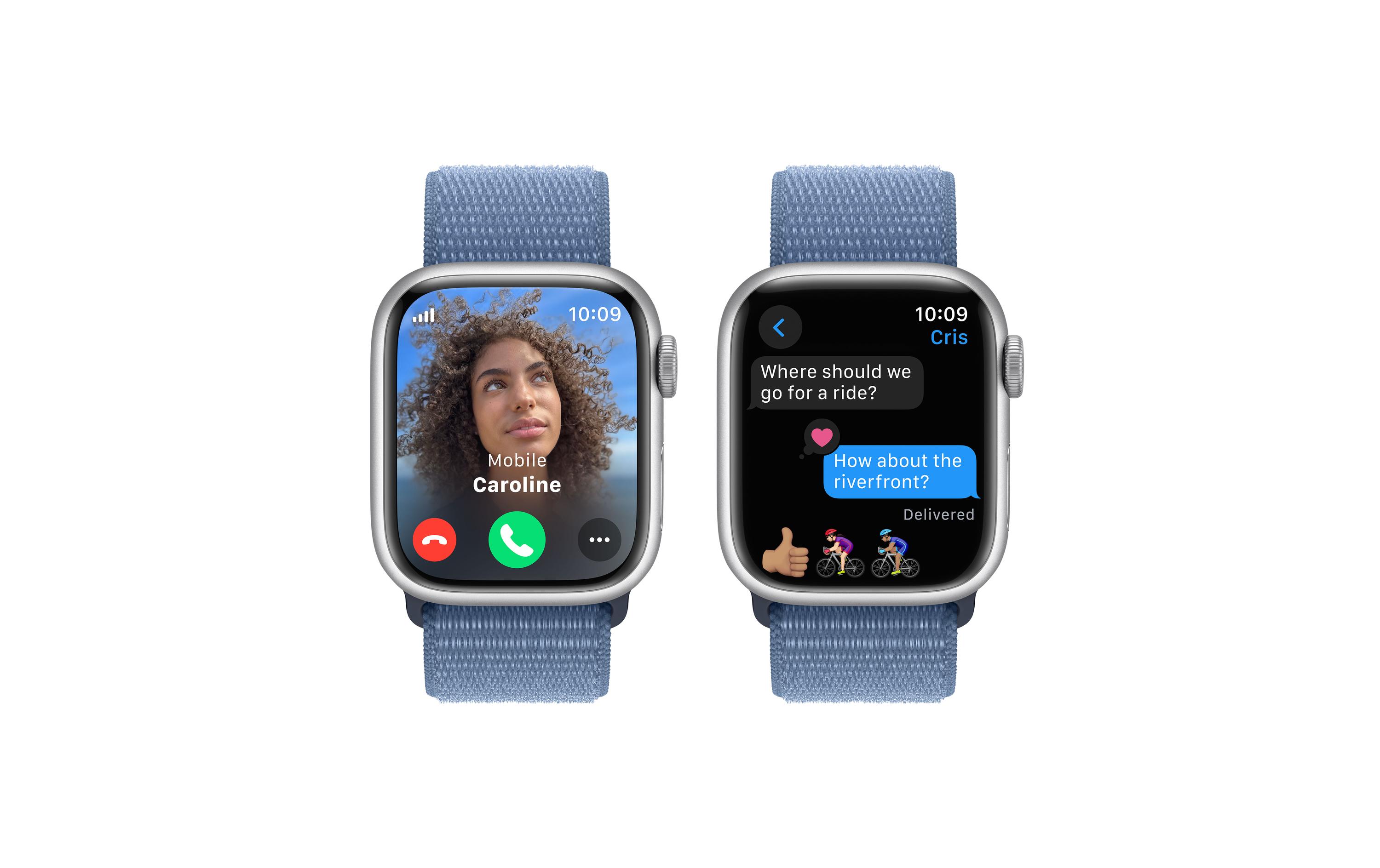 Apple Watch Series 9 41 mm LTE Alu Silber Loop Winterblau