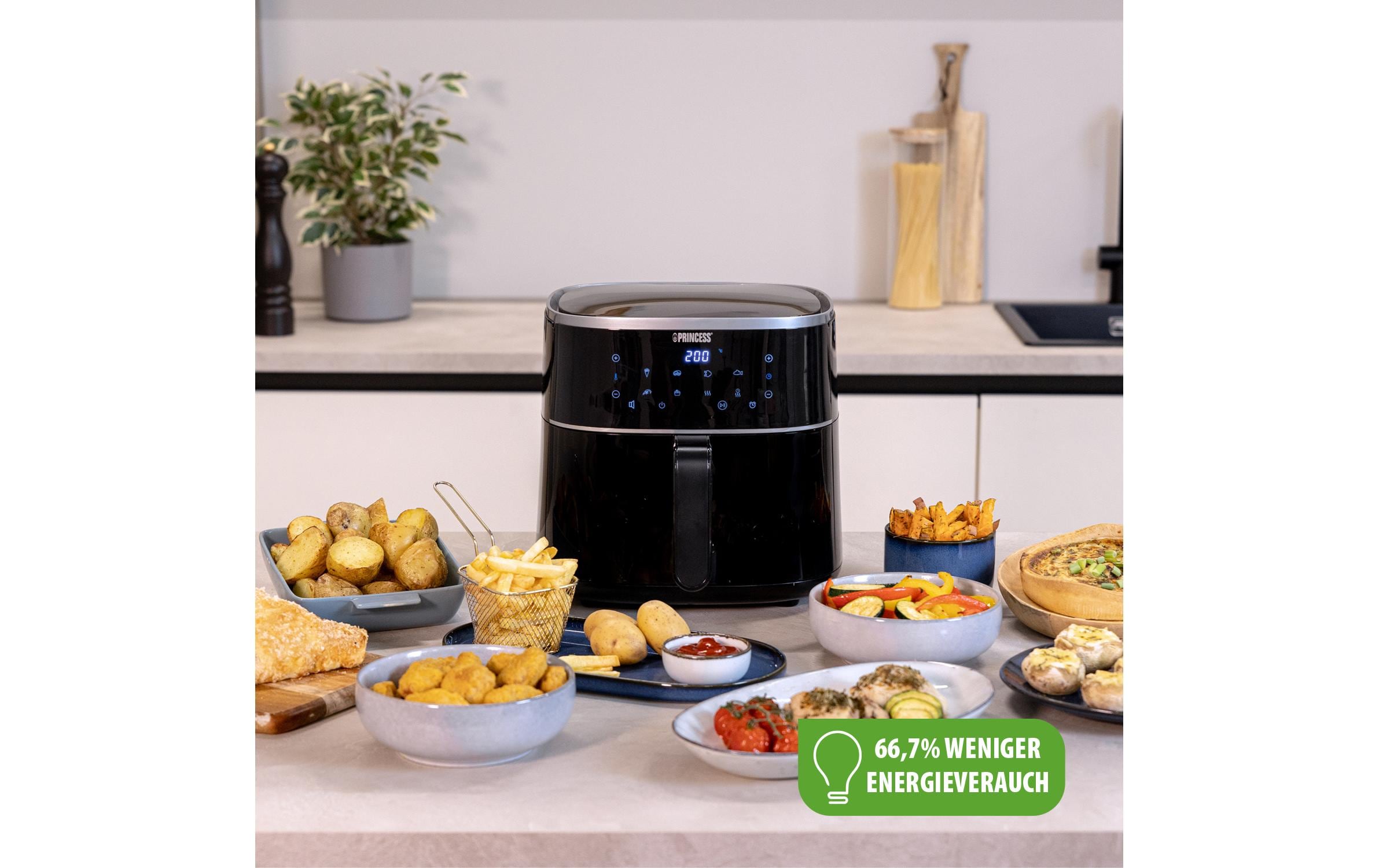 Princess Heissluft-Fritteuse 182244 Digitaler Airfryer 6 l