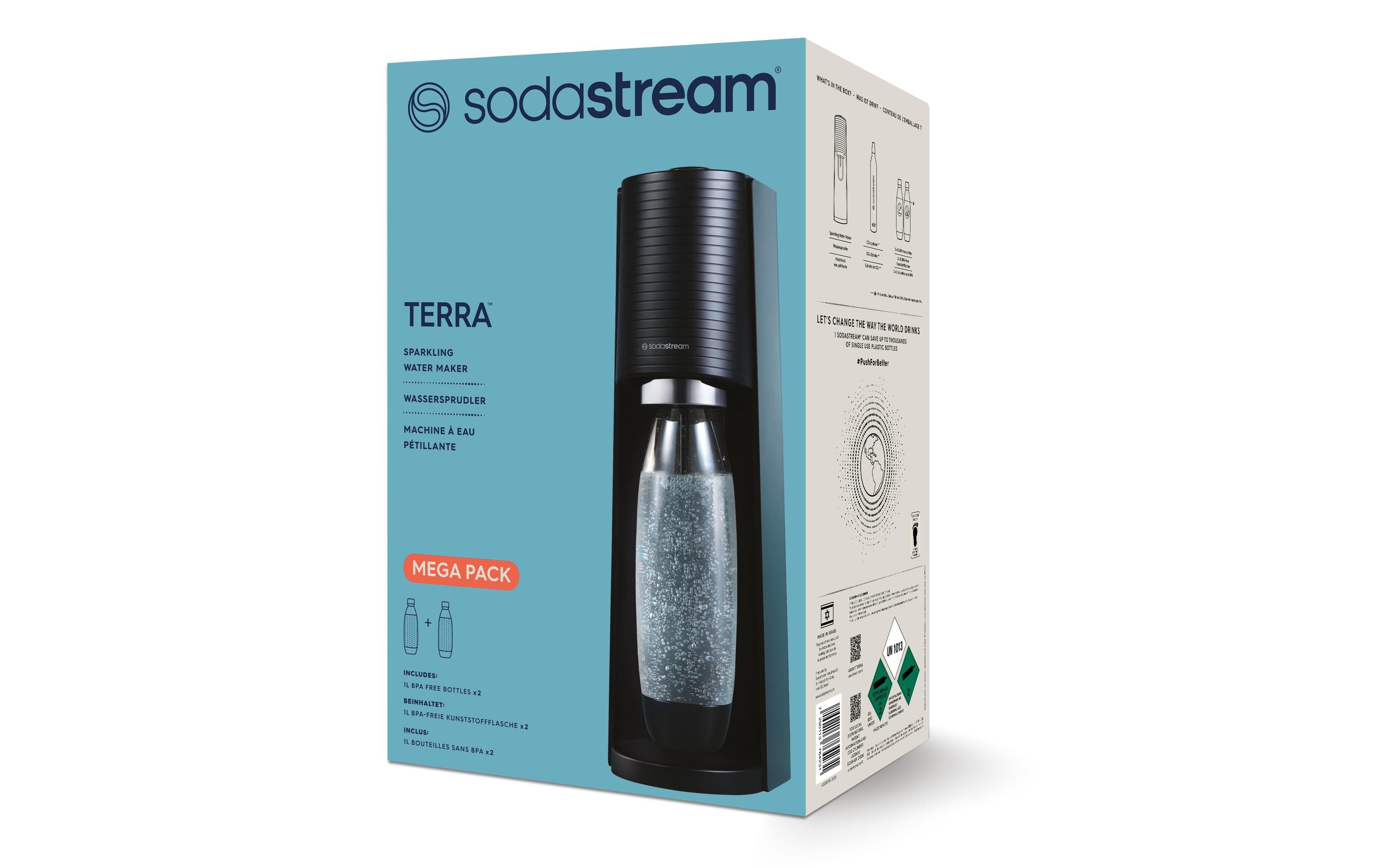 Sodastream Wassersprudler Terra Schwarz, Megapack