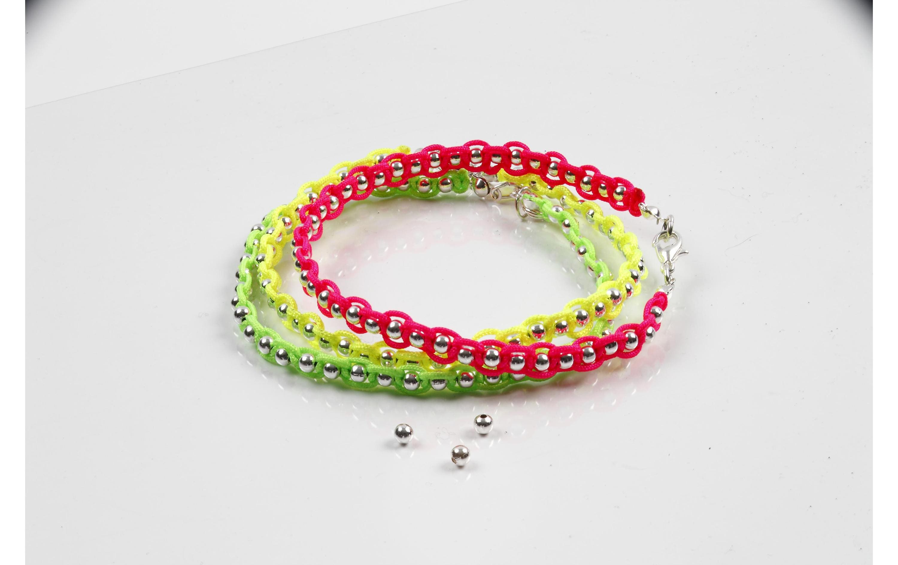 Creativ Company Macramé-Band 1 mm, Neon multi, 28 m