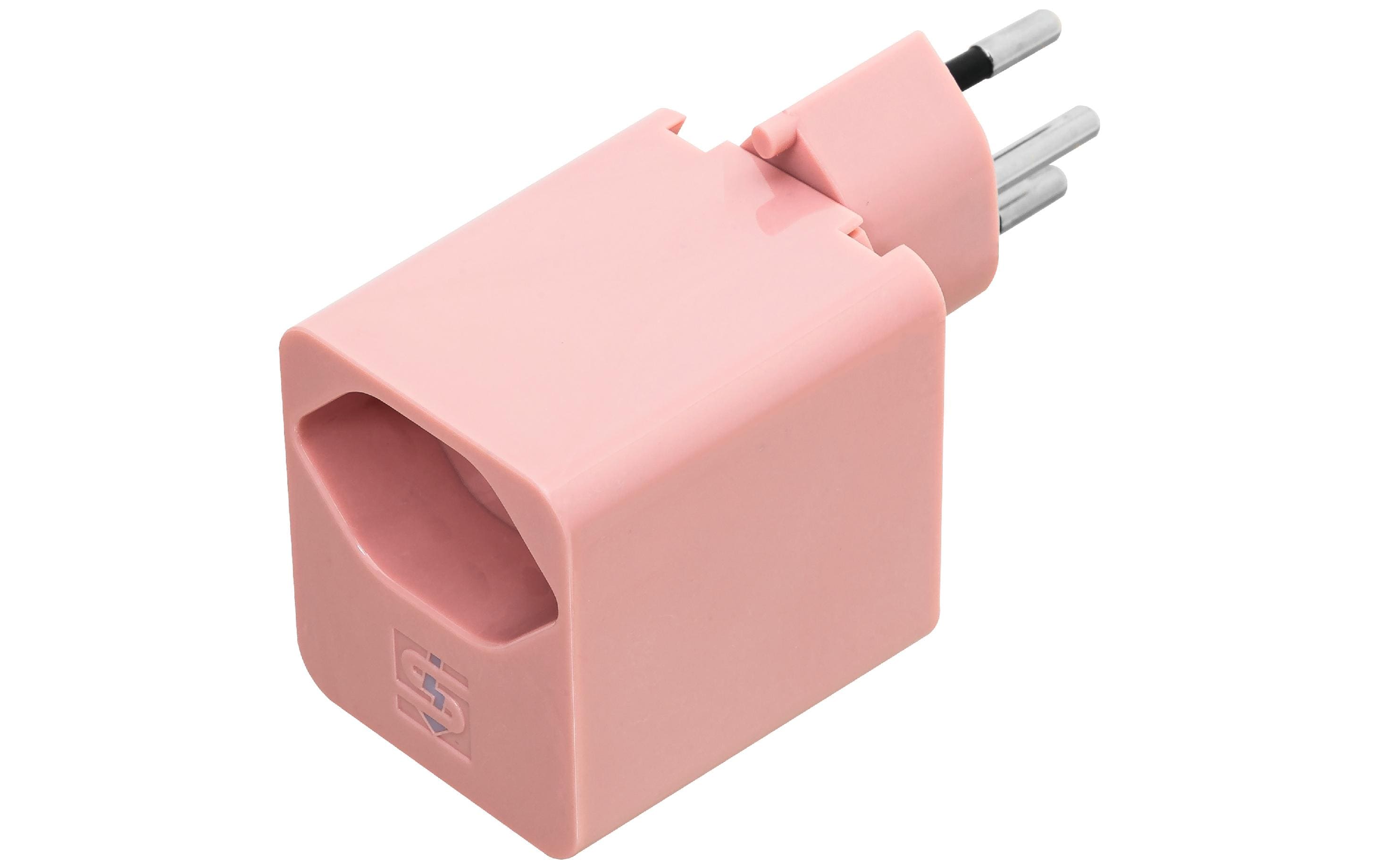 STEFFEN Klappstecker 1xT13, mit USB C 5 V/3.0 A PD Rosa