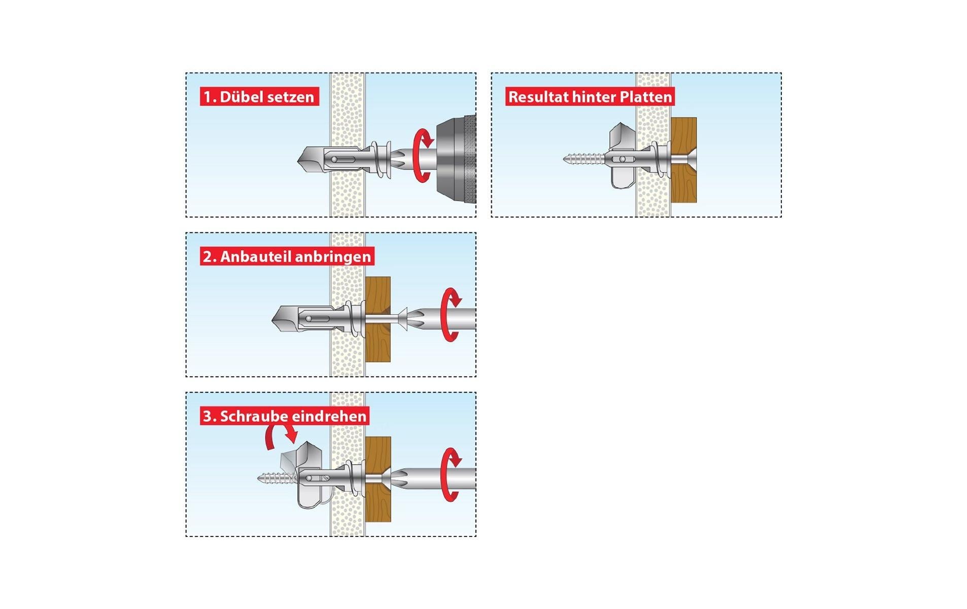 Tox-Dübel Gipskartondübel Spiral Pro 39-5 S 4 Stück