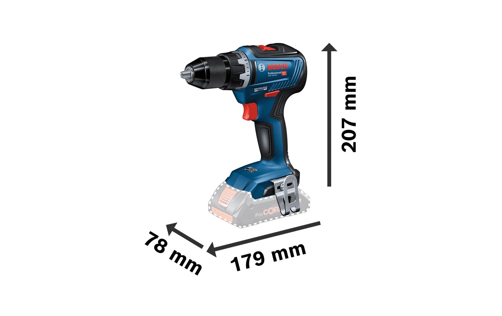 Bosch Professional Akku-Drehschlagschrauber GDX 18 V-200 + GSR 18 V-55