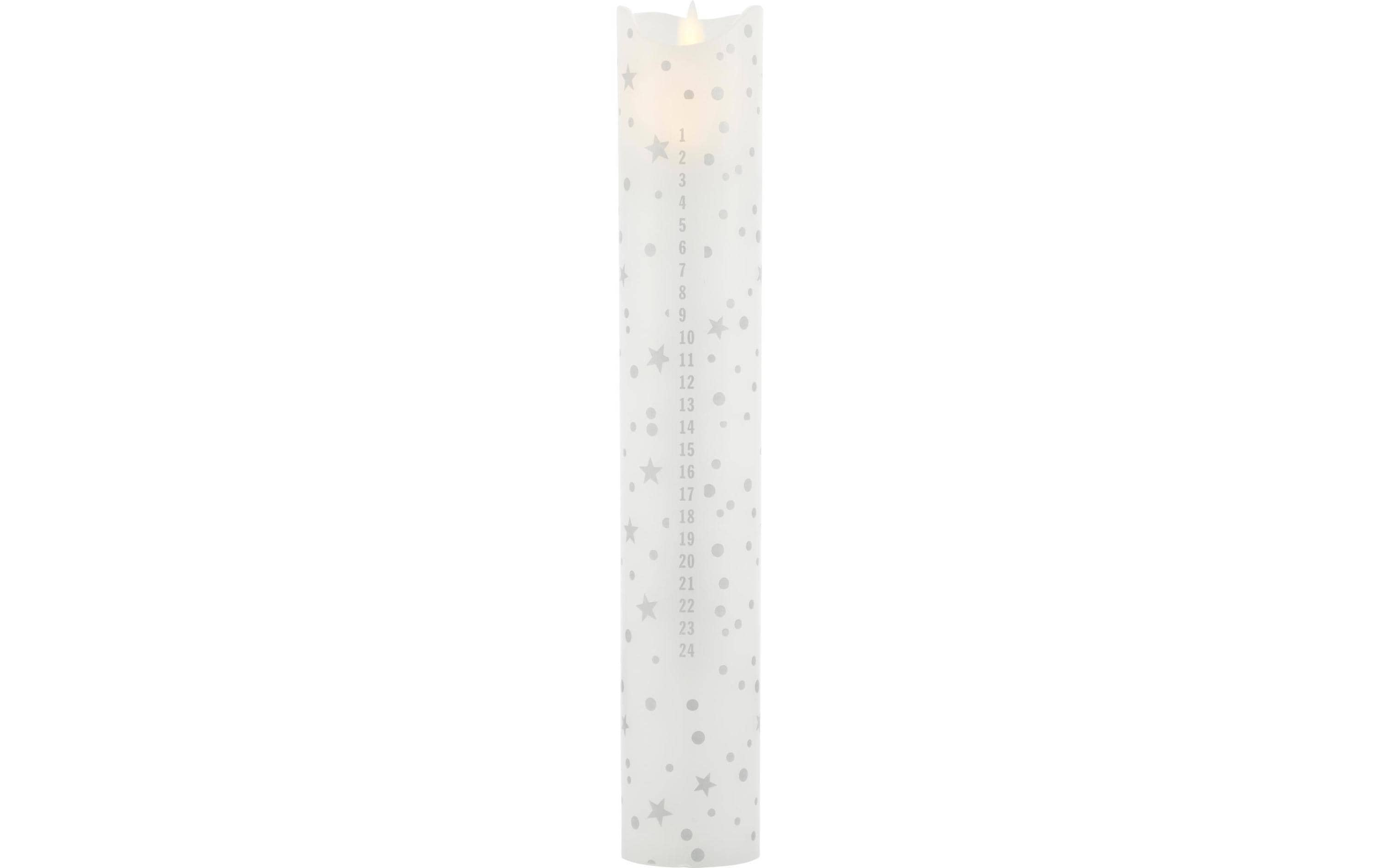 Sirius LED-Kerze Sara Adventskalender, Ø 4.8 x 29 cm, Weiss