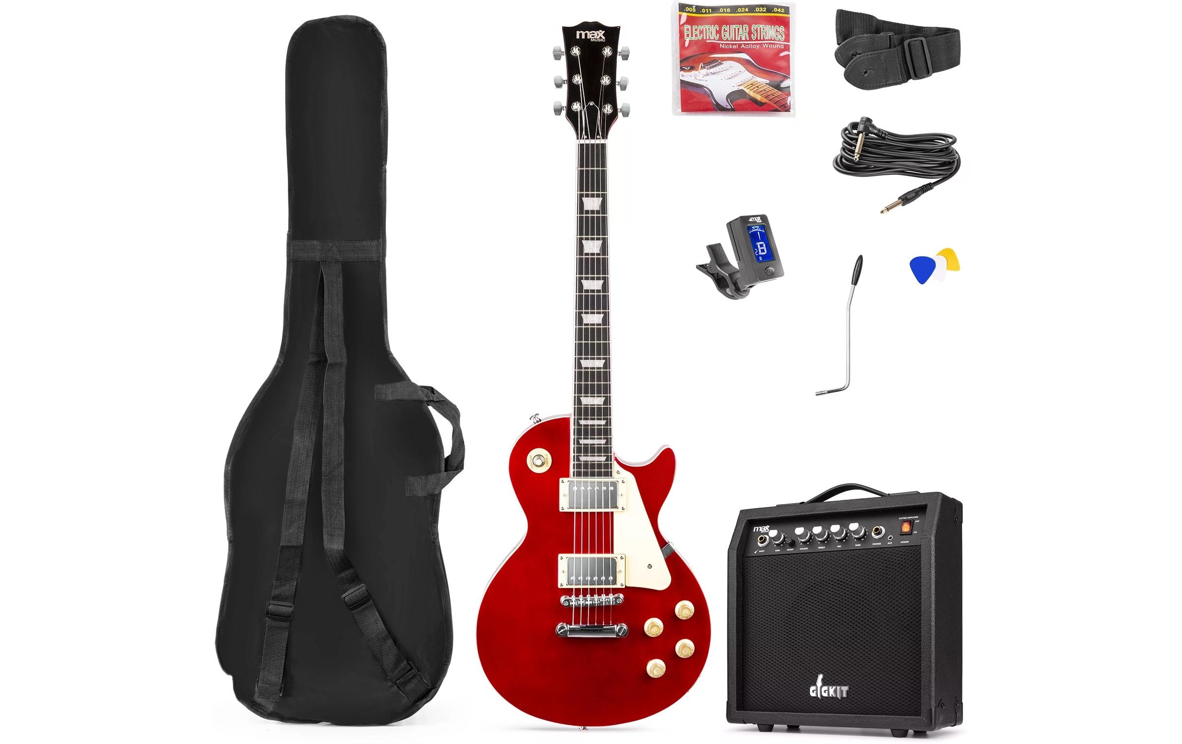 MAX E-Gitarre GigKit LP Style Rot