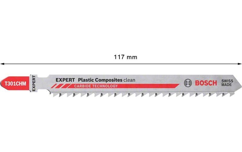 Bosch Professional Stichsägeblatt EXPERT Plastic Composites T 301 CHM, 3 Stk