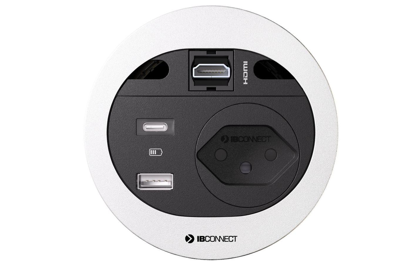 max connect Steckdoseneinheit DIVUS T13, USB-A/C, HDMI Weiss