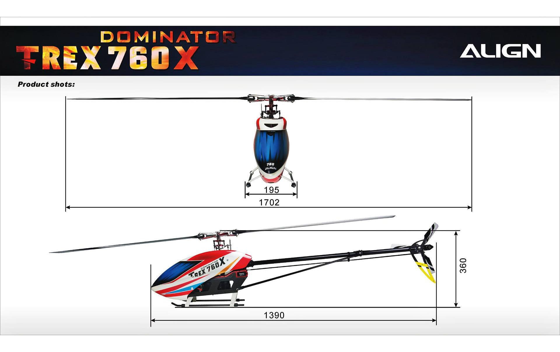ALIGN Helikopter T-Rex 760X Dominator TOP Super Combo
