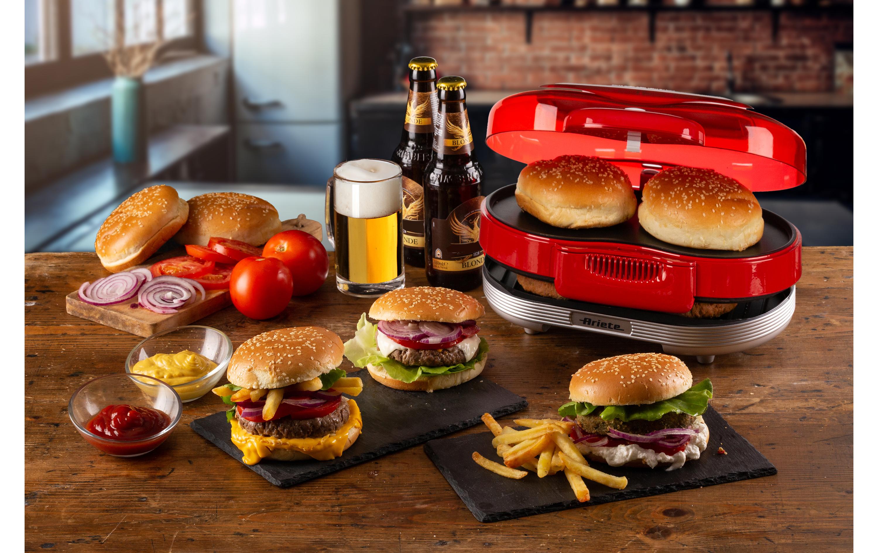 Ariete Hamburger-Grill Party Time ARI-205-RD 1200 W, Rot/Weiss