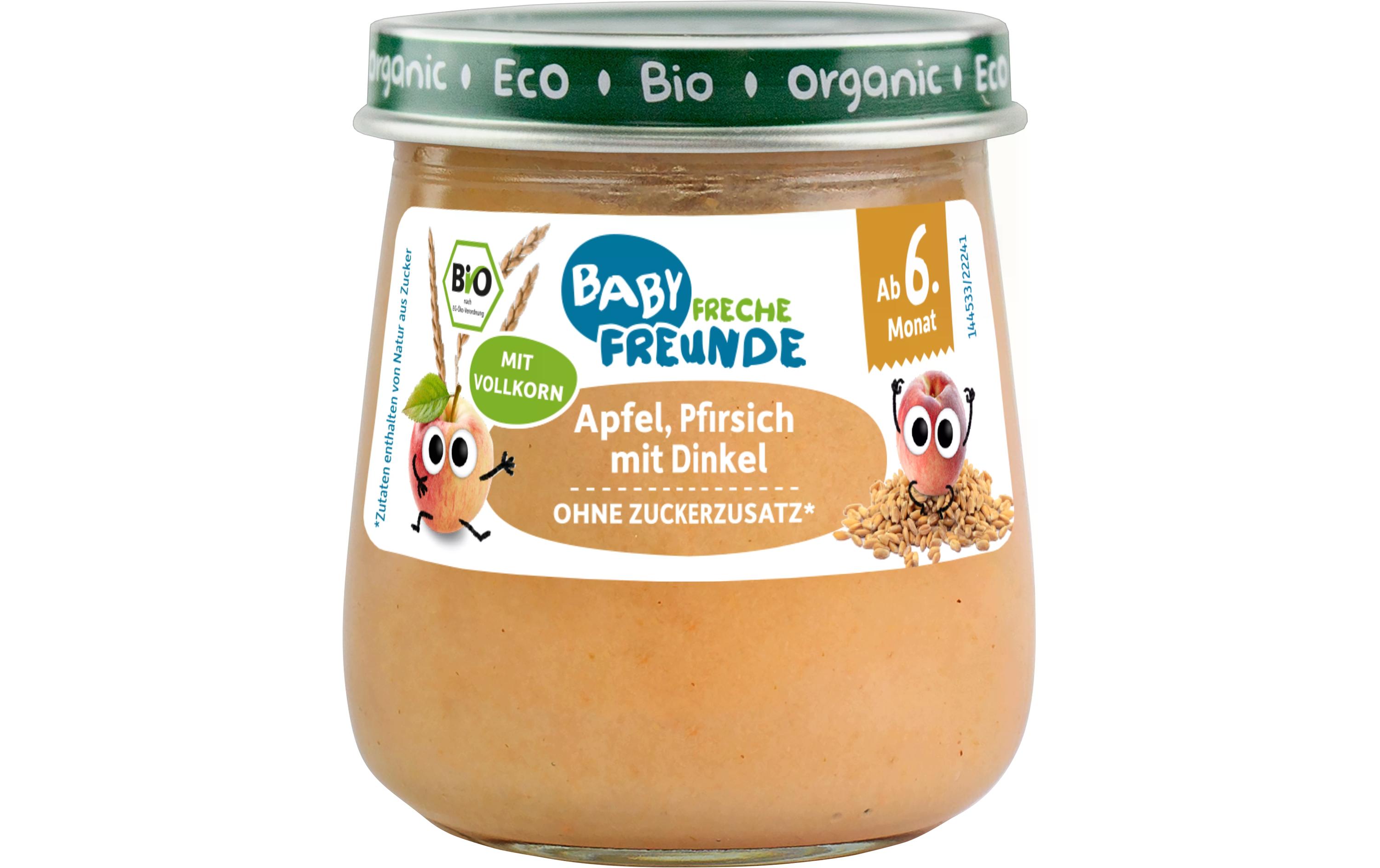 Freche Freunde Früchte Apfel, Pfirsich & Dinkel 120 g