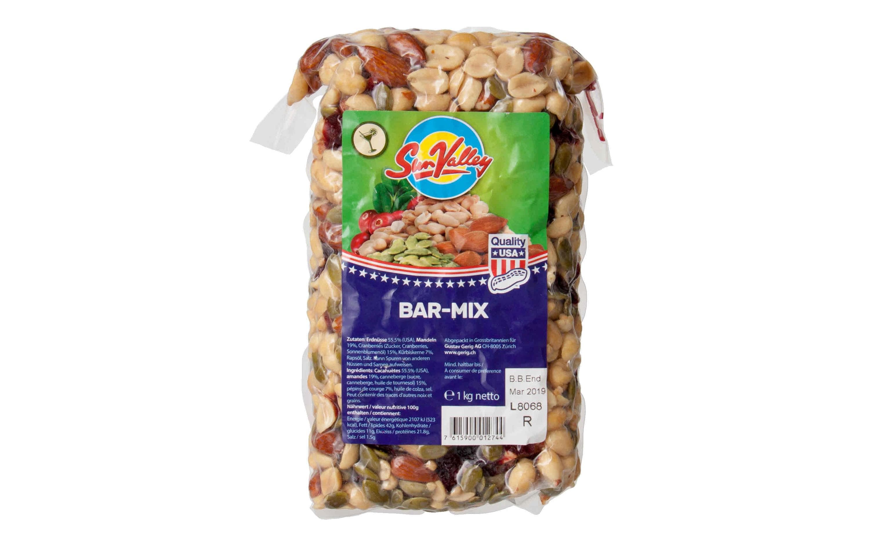 Sun Valley Bar-Mix Erdnuss Mandel Kürbiskerne gesalzen 1 kg