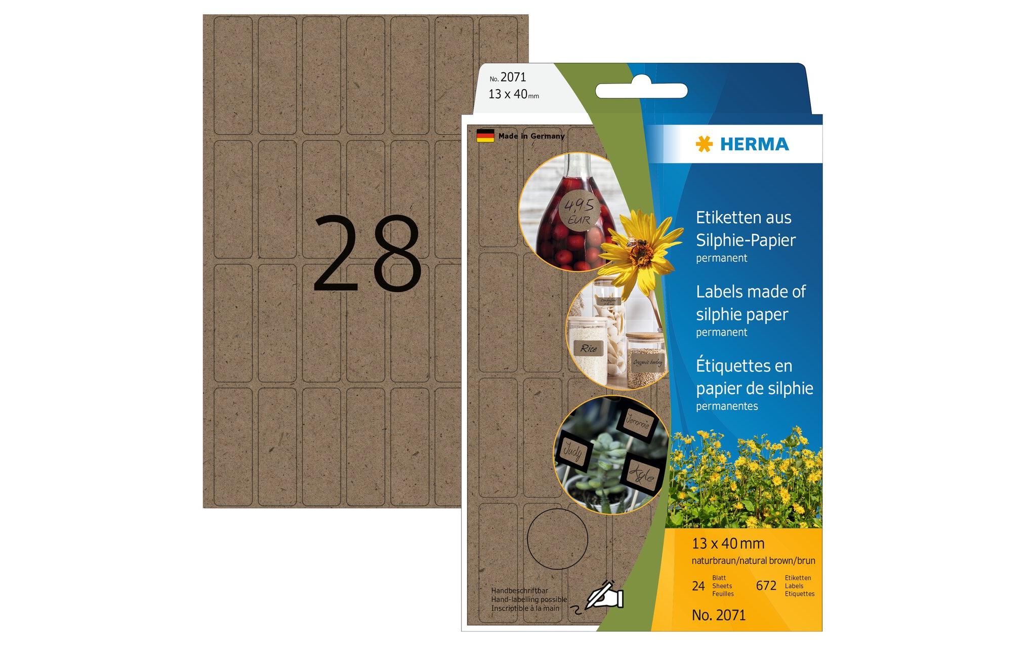 HERMA Vielzweck-Etiketten Silphie 13 x 40 mm, 24 Blatt