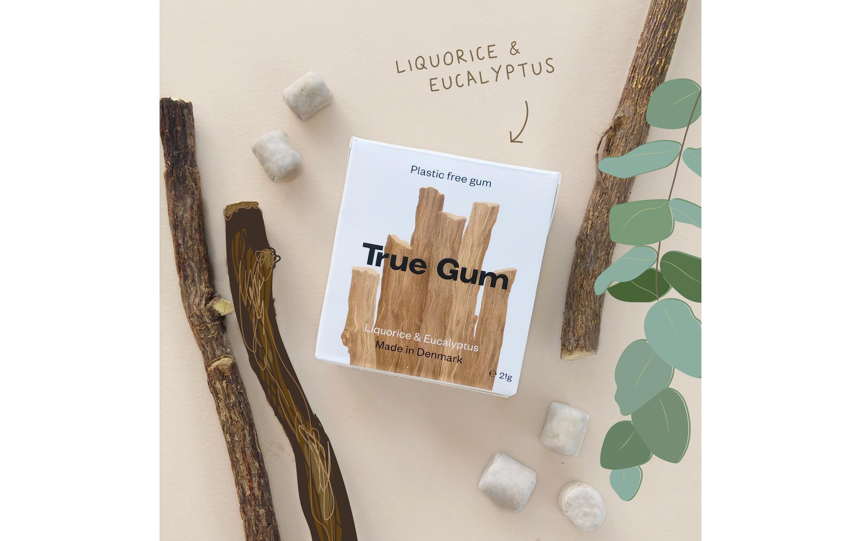 True Gum Kaugummi Lakritze & Eukalyptus 21 g