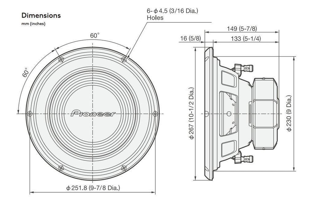 Pioneer Subwoofer TS-A250D4