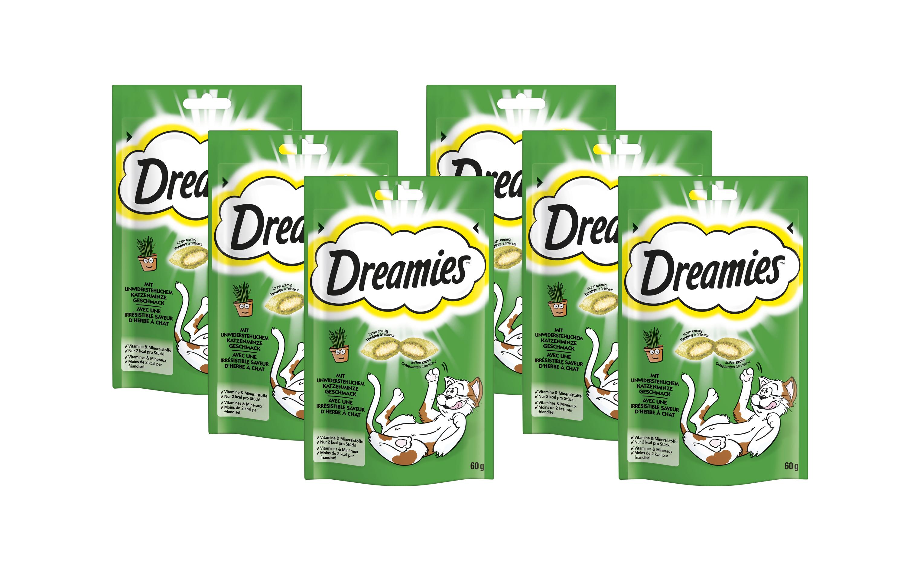 Dreamies Katzen-Snack mit Katzenminze Geschmack, 6 x 60 g